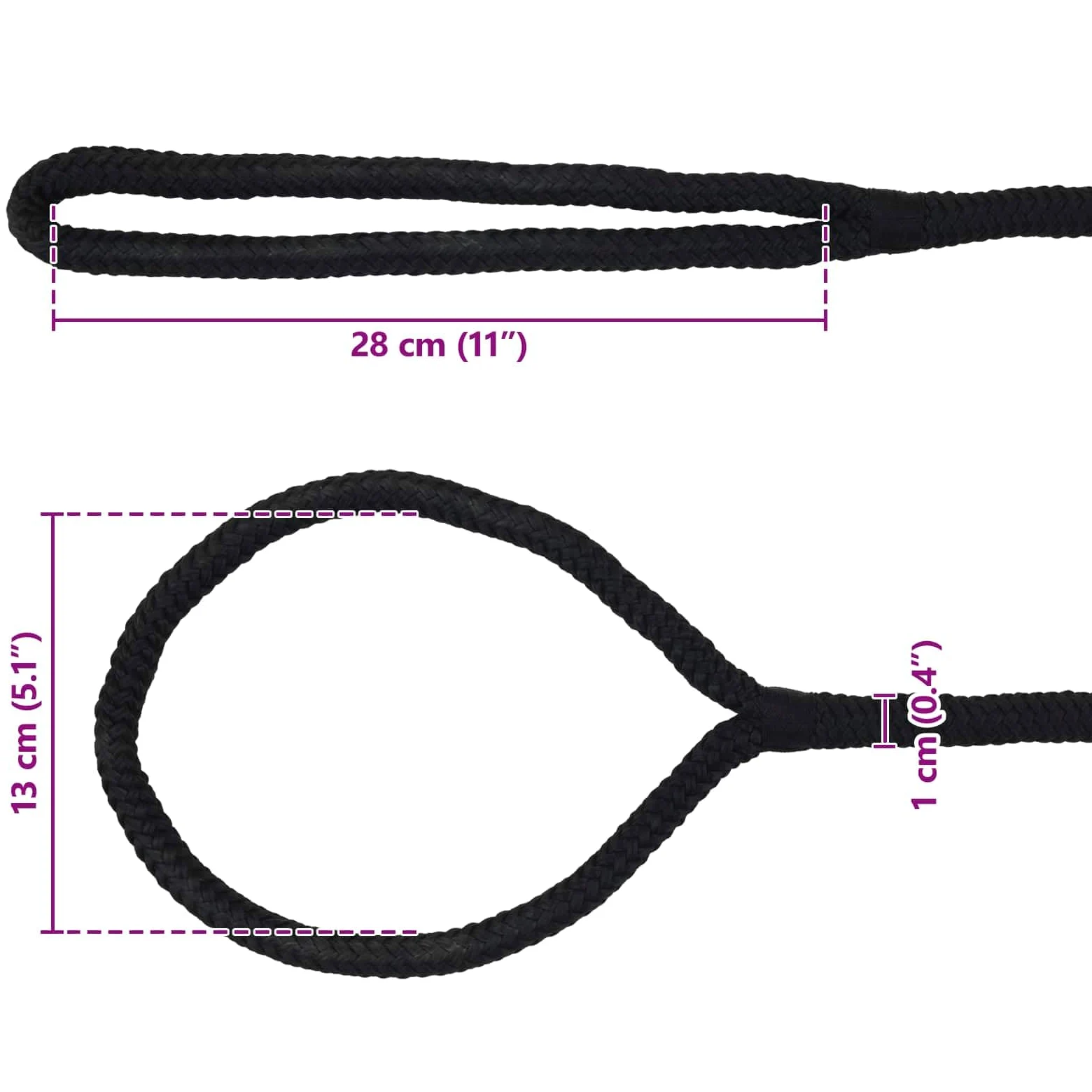 Cuerda para barco de 9 m de poliéster, 1 cm de diámetro, cuerda negra para fijar tensores para jardín, barco, camping, taller y exterior