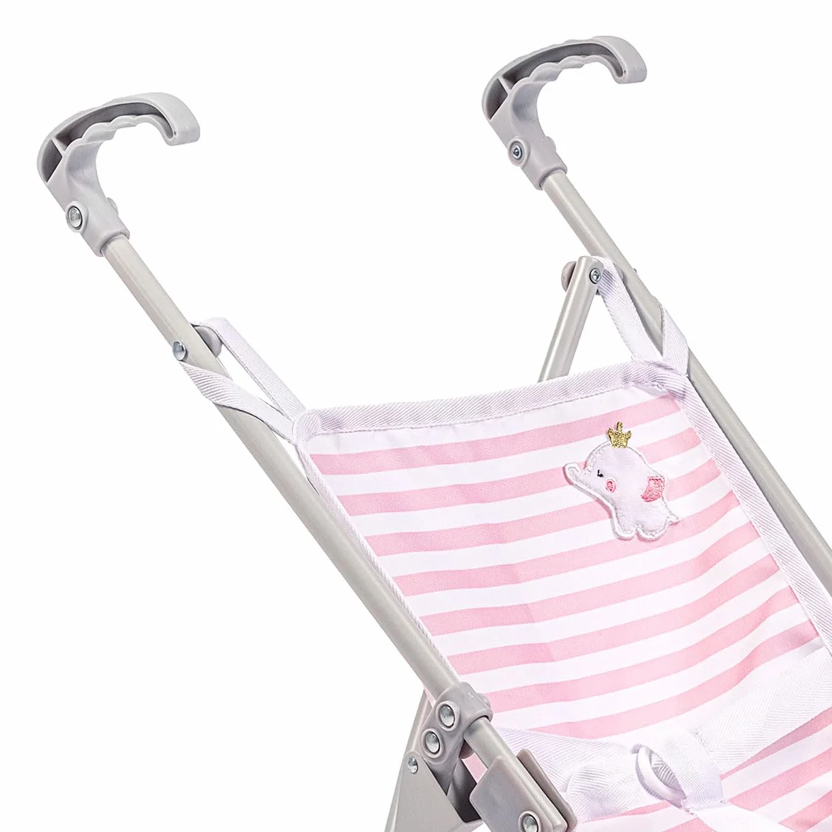 Berenguer Jc Toys Silla de paseo plegable modo paraguas para muñecas 45 cm blanco y azul a rayas decoración elefante +2 años