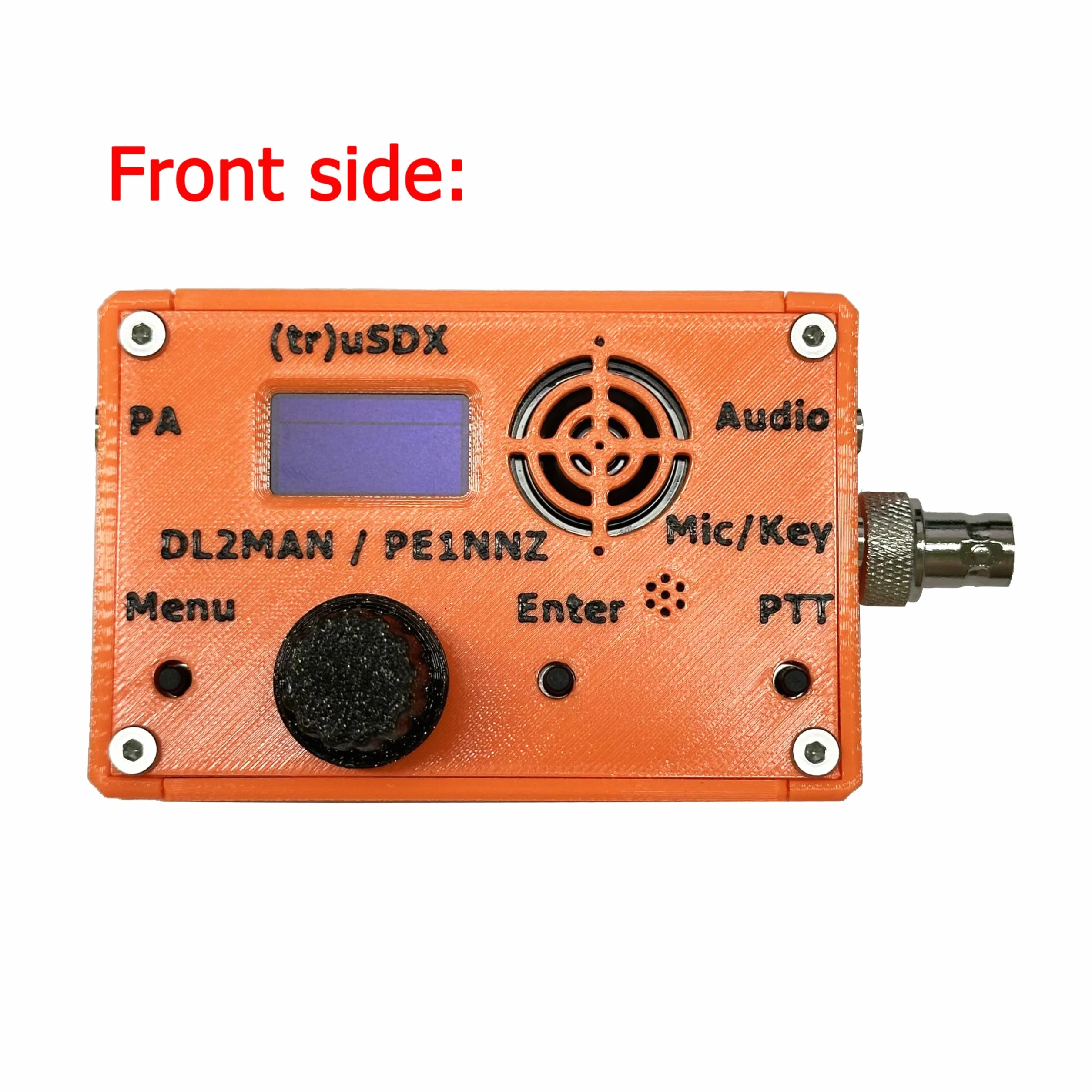 transceptor tr usdx de 5 bandas usdx multimodo QRP montado con funda por PE1NNZ y DL2MAN funda de impresión 3D naranja