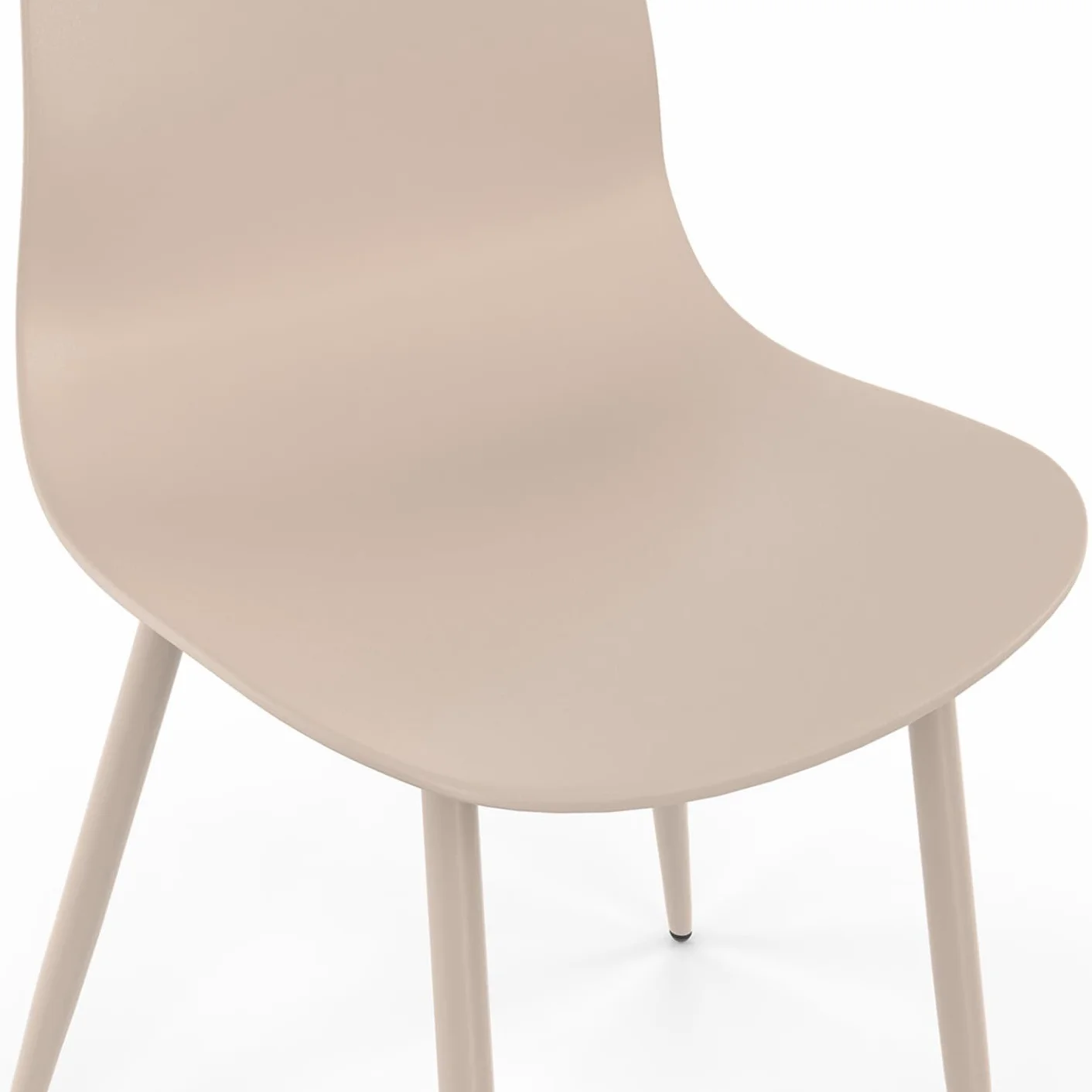 IDMarket - Juego de 6 sillas Kiara Beige con patas de metal