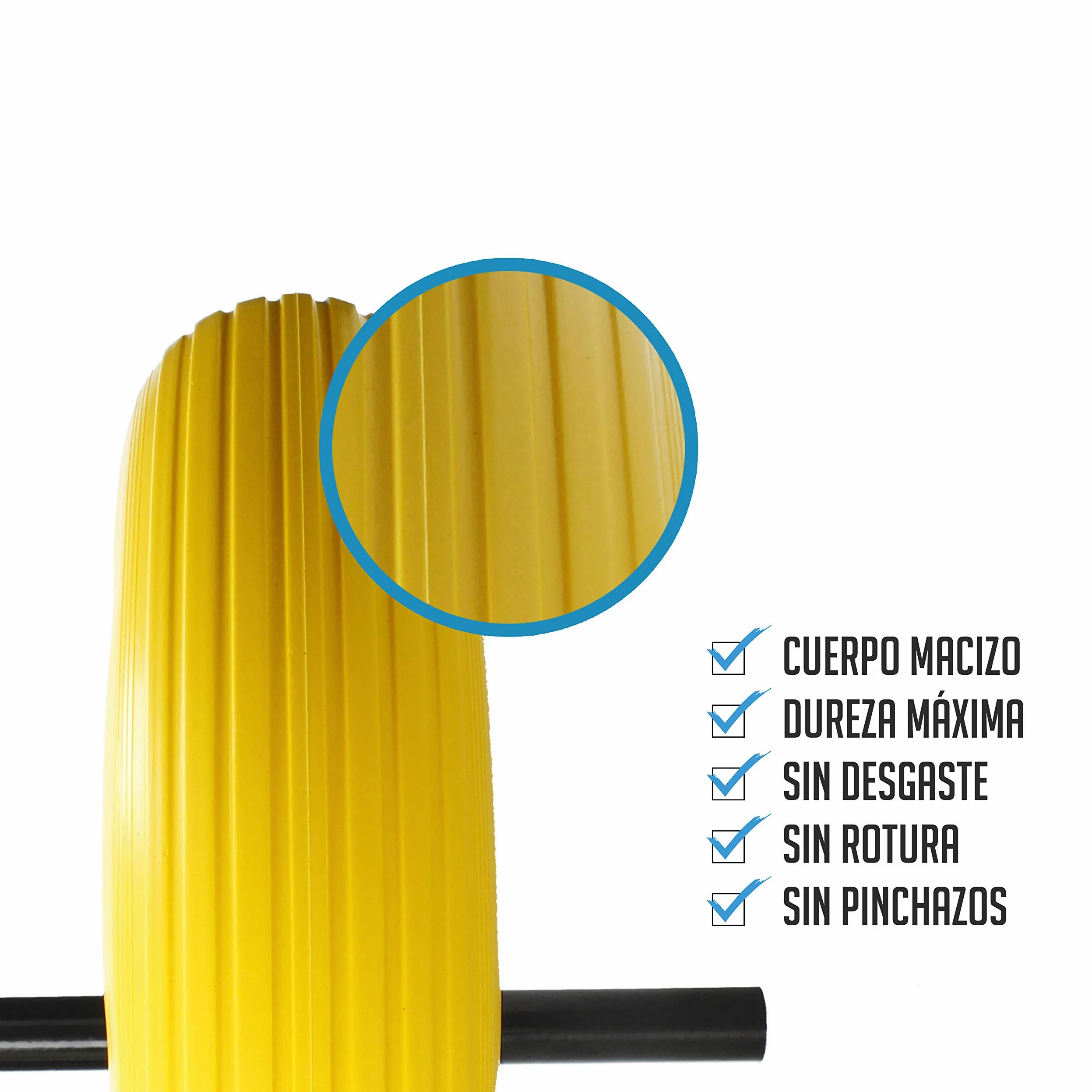 Ferrestock FSKROM001 Rueda maciza para carretilla de obra y jardinería profesional o doméstico impinchable con llanta metálica