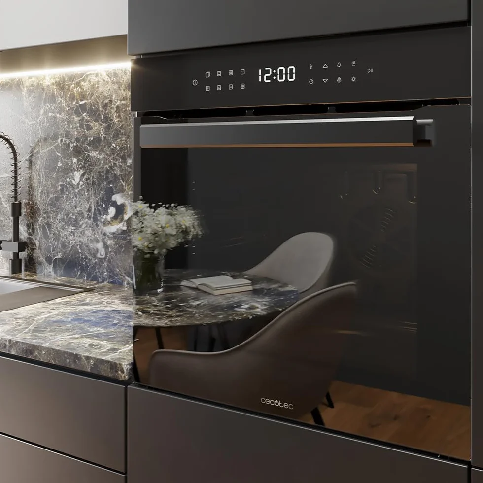Cecotec Horno Integrable Pirolítico 81L Bolero Hexa P506000 Glass Black A+ 11 Funciones Airfryer Master Pizza Master 3D Cooking Steam Base X2