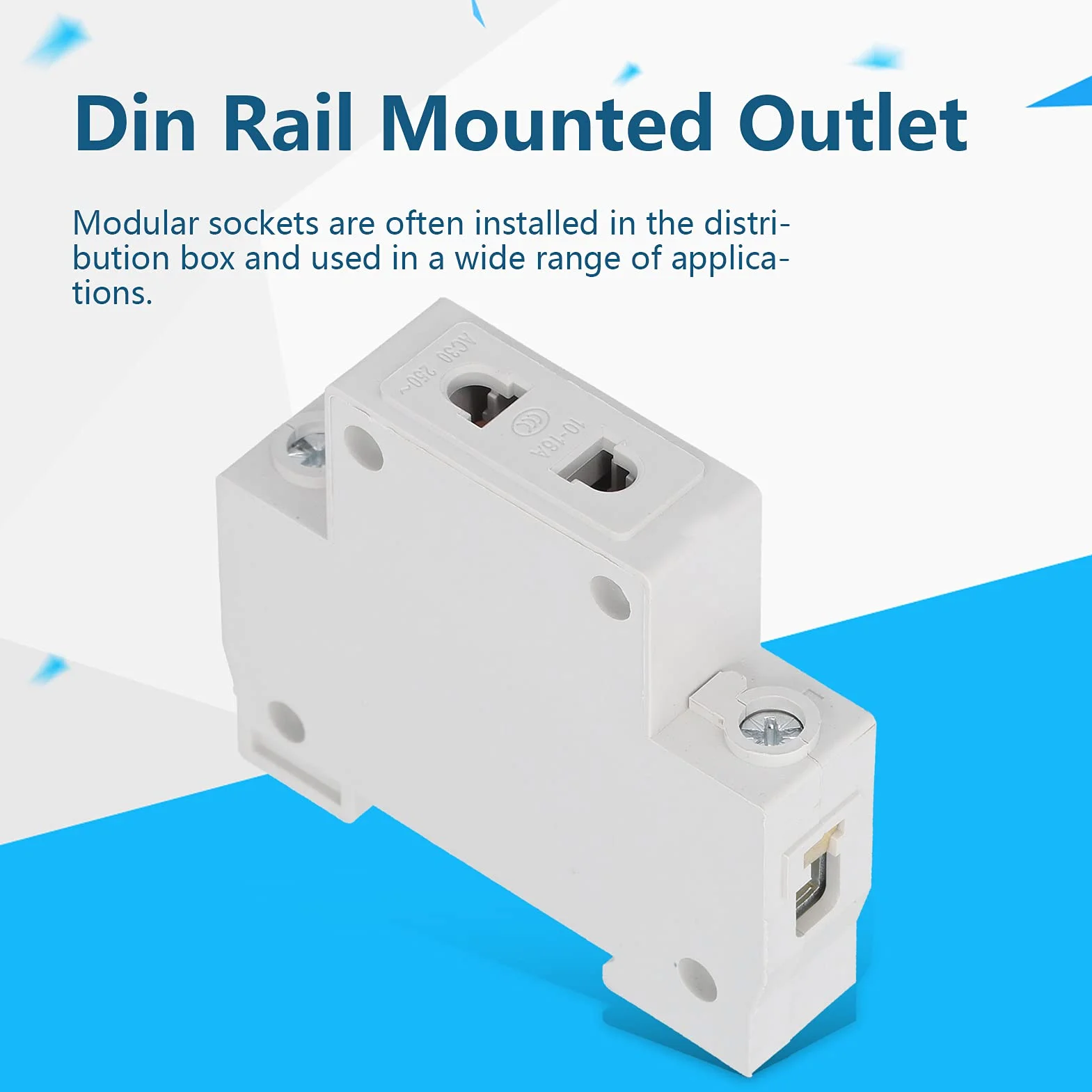 Eujgoov 12Pcs AC30-102 Receptáculo de salida de CA monofásico montado en riel Din 2pin Salida modular para enchufes 250V