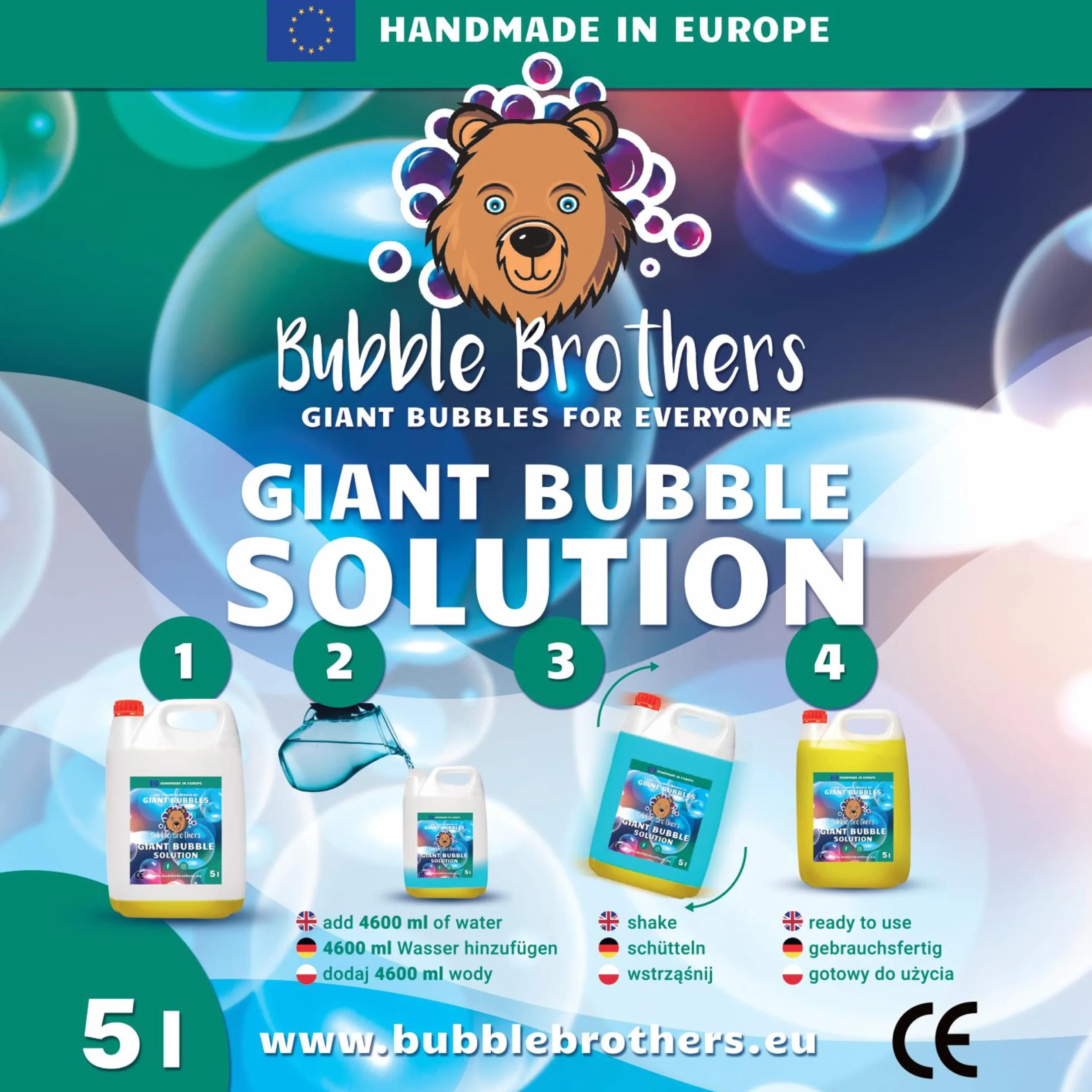 Bubble Brothers płyn do baniek mydlanych 5 l koncentrat gigantyczne bańki