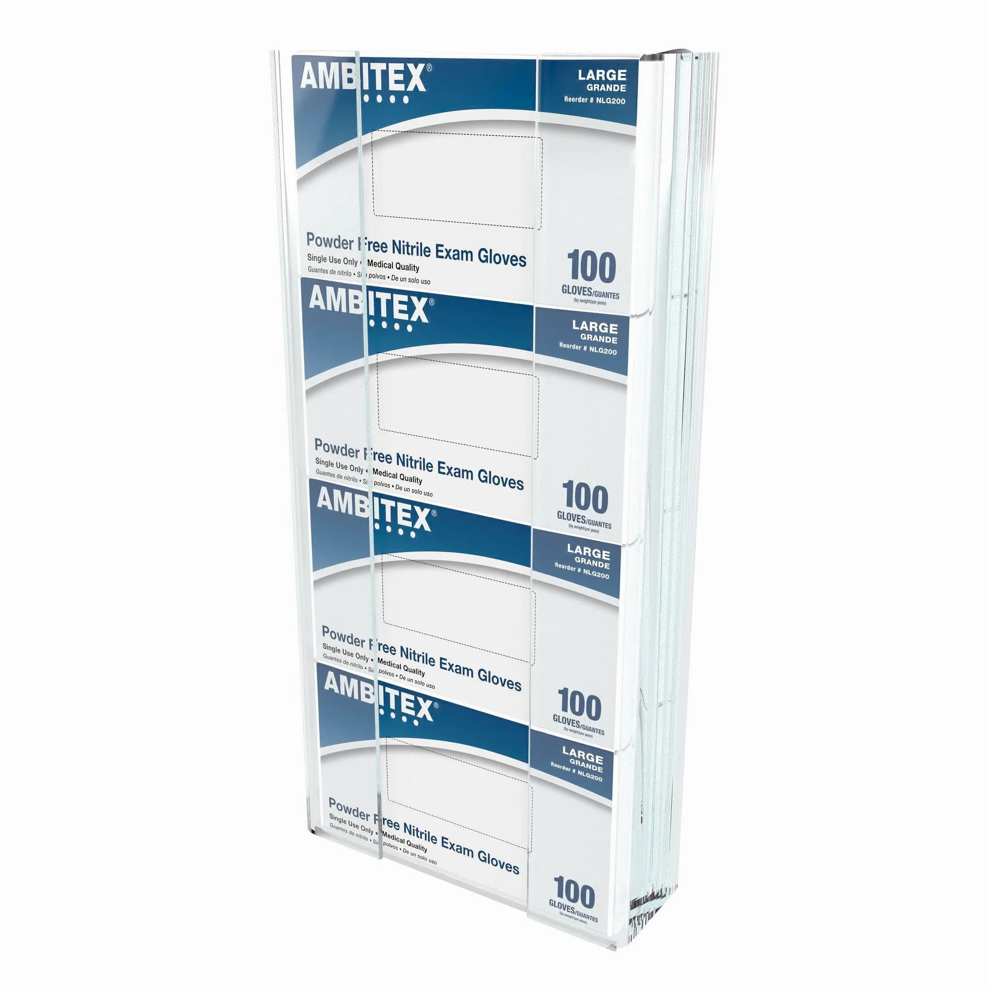 Kantek Dispensador de guantes de acrílico, capacidad de una sola caja, 10.3 pulgadas de ancho x 3.8" de profundidad, color transparente