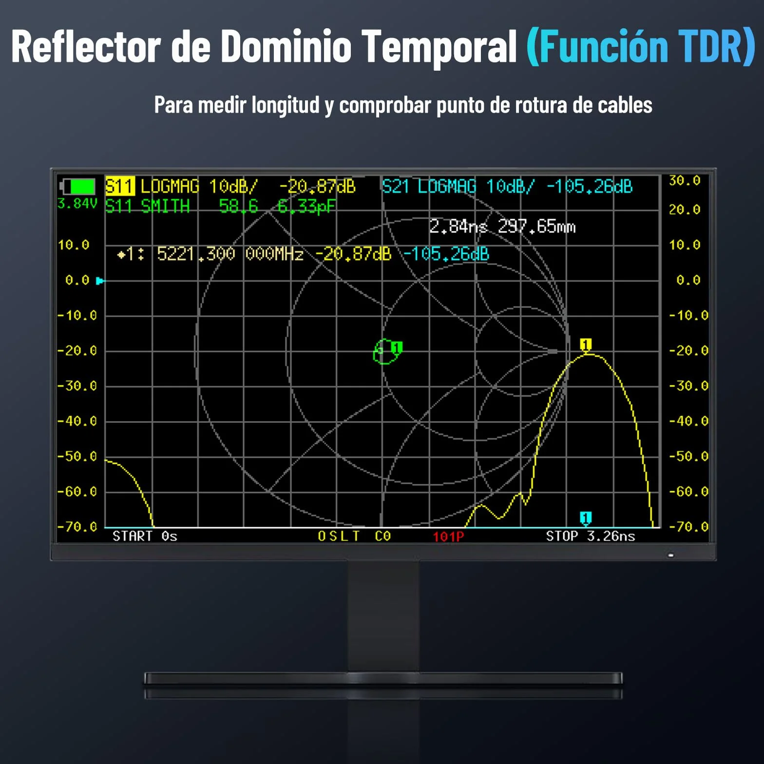 Seesii NanoVNA-F V3 Analizador Vectorial de Redes, 4,3'' Analizador de Antenas 1MHz-6GHz HF VHF UHF VNA para S-Parameter Voltaje SWR, Fase, Retardo, Smith Chart