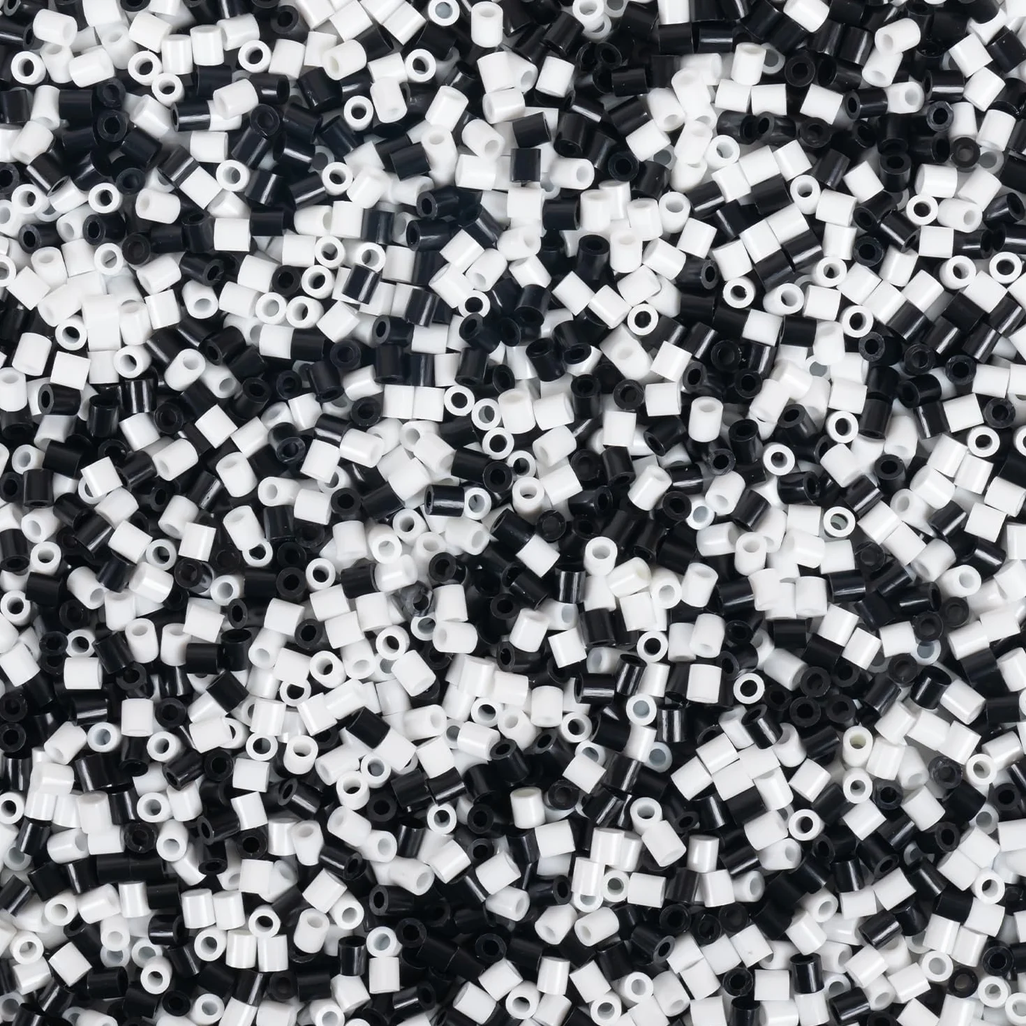 La Manuli Cuentas para Planchar Negro Blanco 5000 Piezas Tamaño Midi 5mm Compatible con Pyssla Hamas