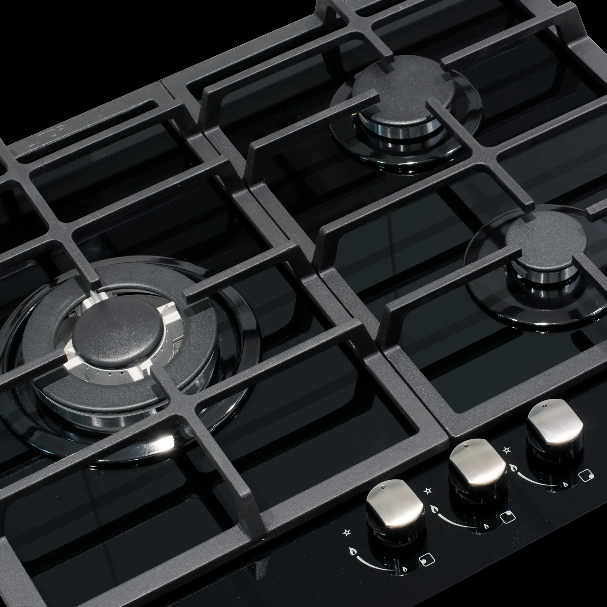 Cata LCI 6021 BK Encimera de Gas Natural 3 Quemadores Encendido Eléctrico 58 cm Negro