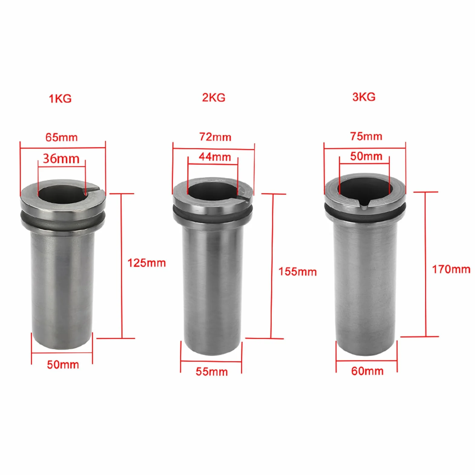 Crisol de grafito de alta pureza molde lingote 3 kg para joyería fundición aluminio latón