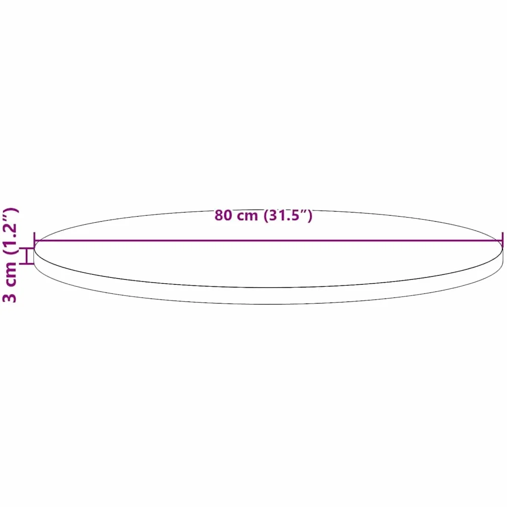 vidaXL Tablero de Mesa Redondo, Superficie de Mesa Auxiliar, Tablero de Mesa de Centro, Tablero de Repuesto, Madera Maciza de Pino Blanco Ø80X3 cm