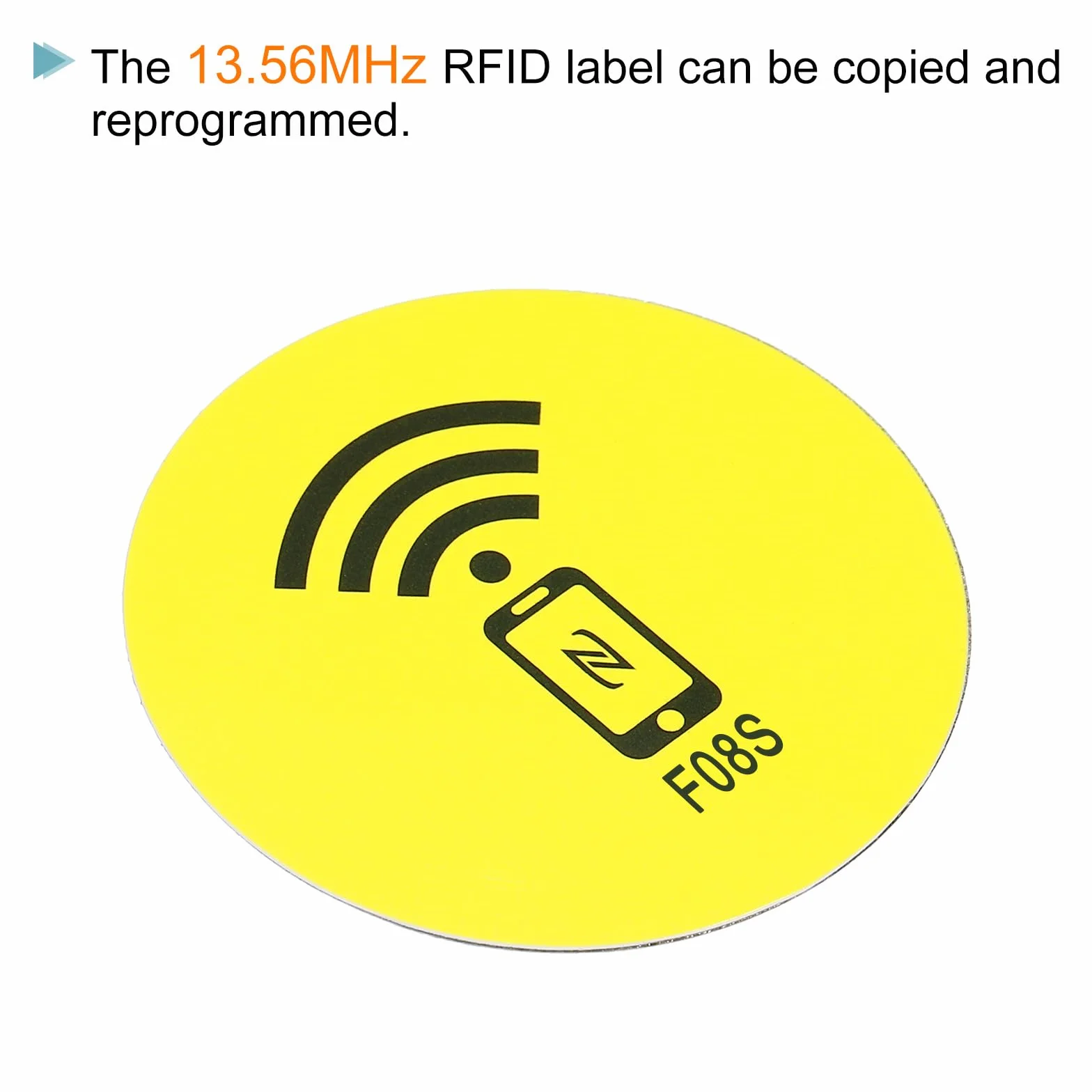 sourcing map NFC Etiquetas Pegatinas M1 RFID IC 13.56MHz Regrabable Reverso Adhesivo Sin Contacto, Amarillo 4 Paquetes