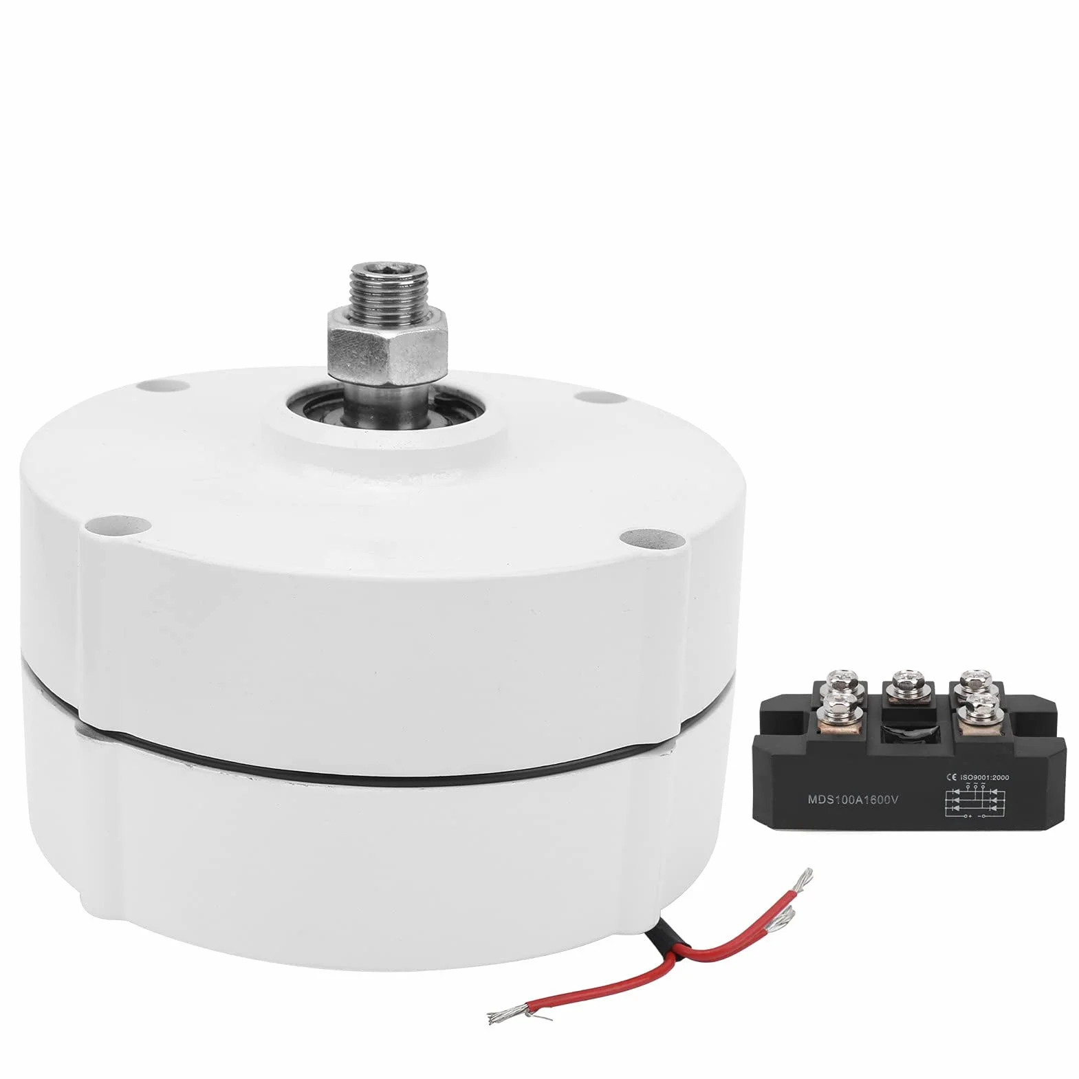 Generador de Imanes Permanentes 400W CA Trifásico 550 R/m con Motor Eléctrico - Carcasa de Aluminio (Incluye Rectificador 12V)