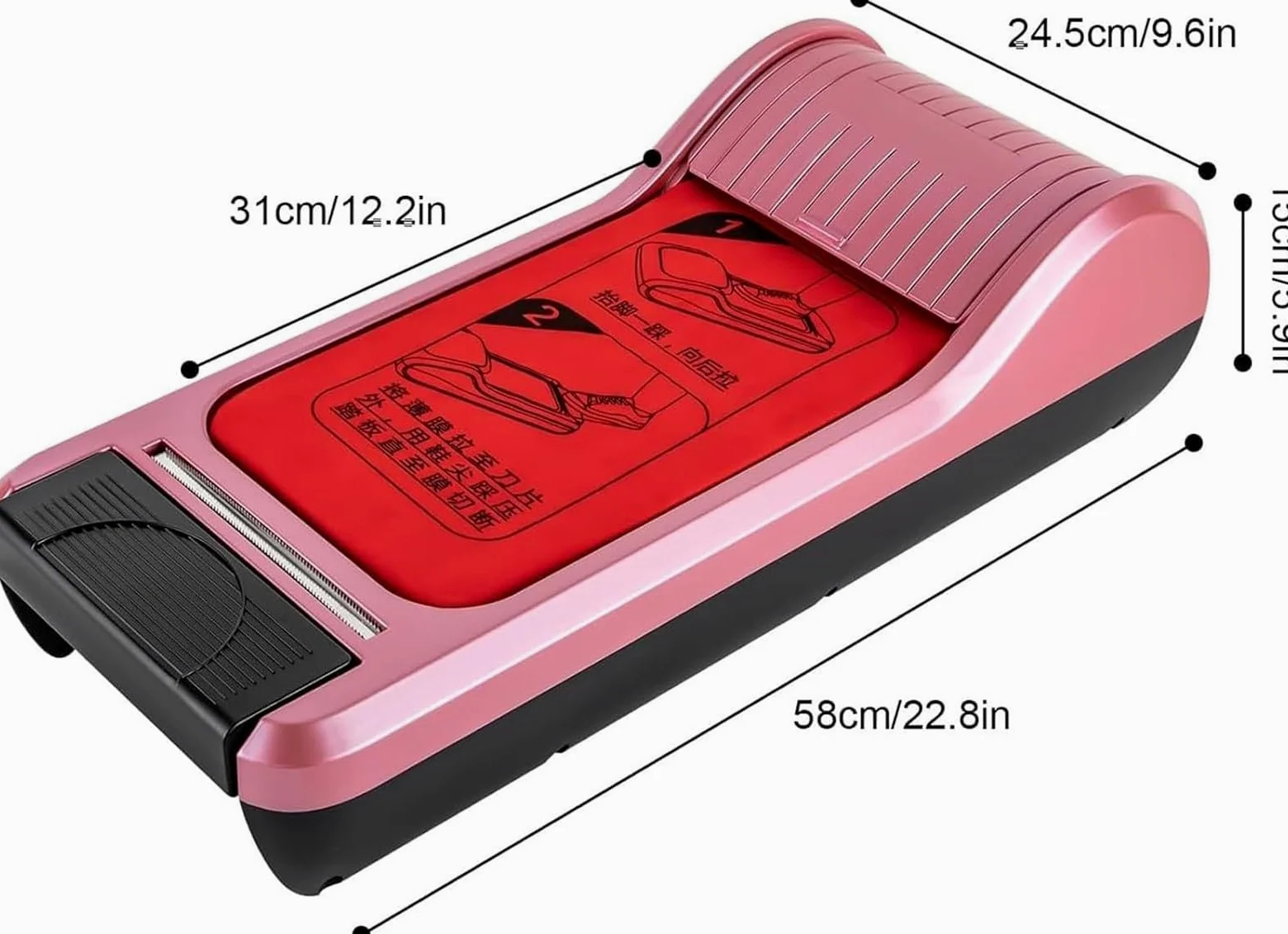 Dispensador AutomáTico de Cubrezapatos con Pedal y 3 Rollos de PelíCula - Dispensador PortáTil Para Hogar y Oficina - MáQuina de PelíCula Desechable para Calzado