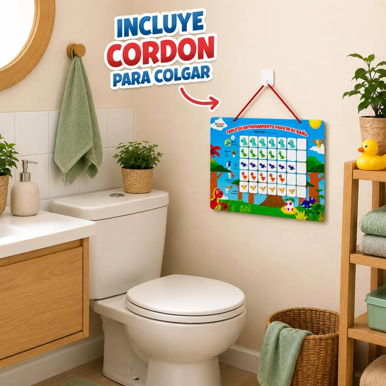 HOMYKIDS Tabla de Recompensas para Aprender a Ir al Baño en ESPAÑOL - Tabla de Entrenamiento con Pegatinas Magnéticas para Niños
