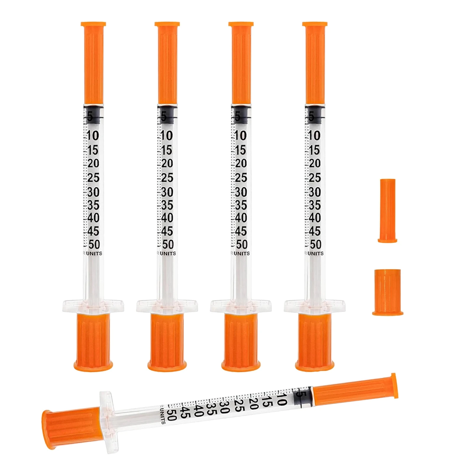 Jeringa de 1/2 mL/cc 31G 5/16 pulgadas para suministros de recarga de laboratorio, envueltas individualmente, paquete de 100