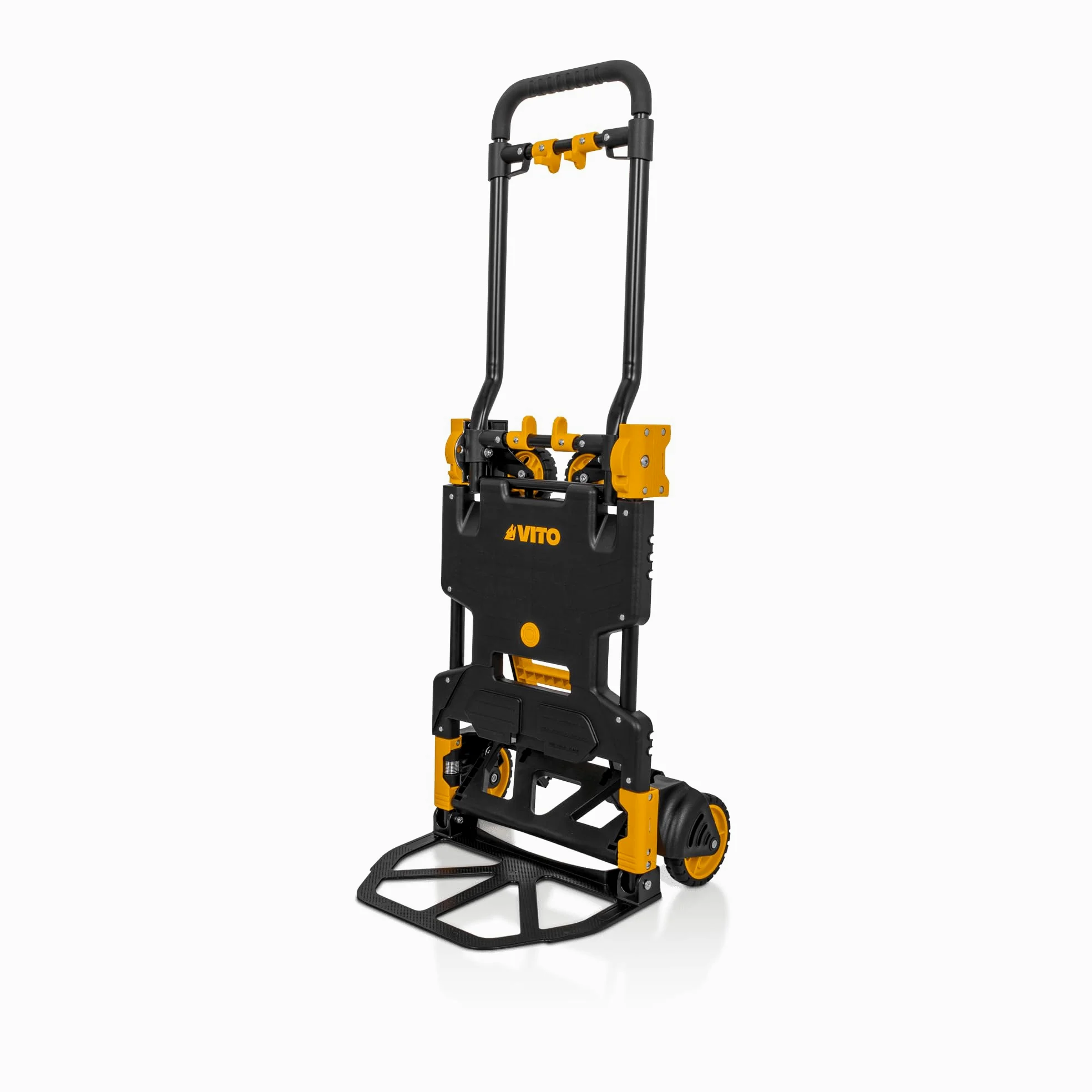 VITO VICTD2137 VICTD2137 - Carretilla de mano 2 en 1 resistente y plegable (70 kg de carretilla/plataforma de 137 kg) - Ruedas resistentes - Carro de mano de plástico y acero 7,2 kg (VICTD2137)