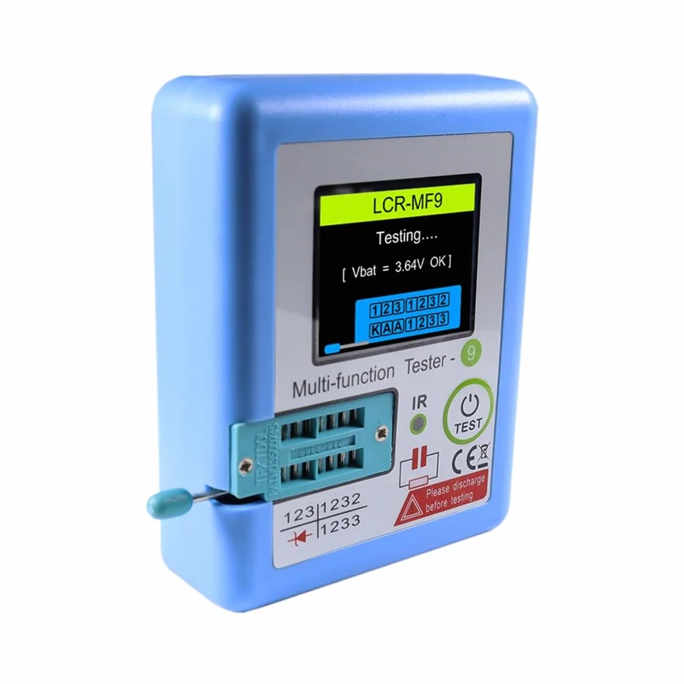 Multímetro con Pantalla LCD TFT LCR-MF9, Comprobador de Transistores, Diodos, Triodo, Condensadores, Resistencias, Medidor de Prueba MOSFET NPN PNP Triac