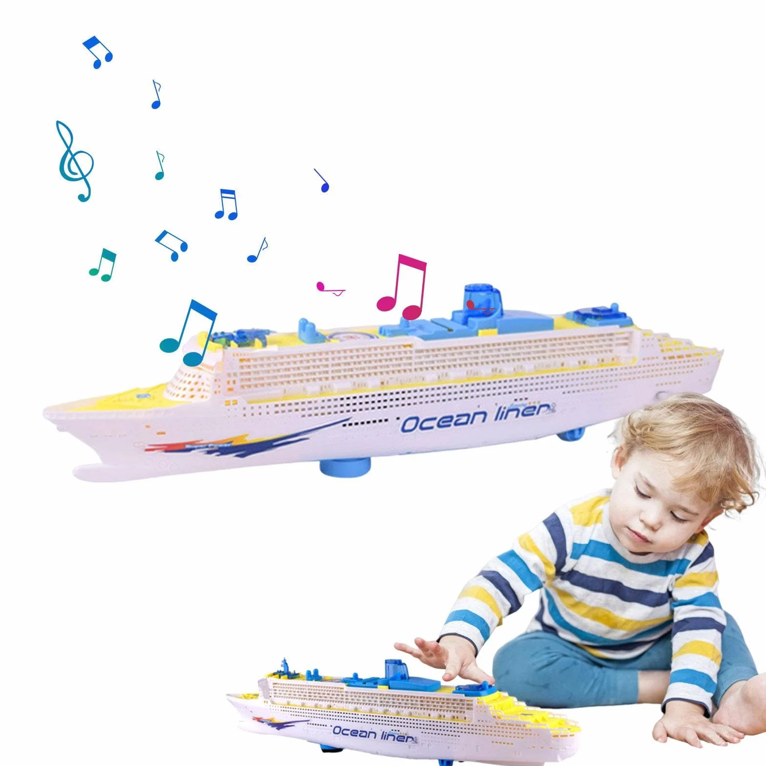Juguete de Crucero Oceánico con Luz LED y Sonido, 49 x 6 x 10,5 cm