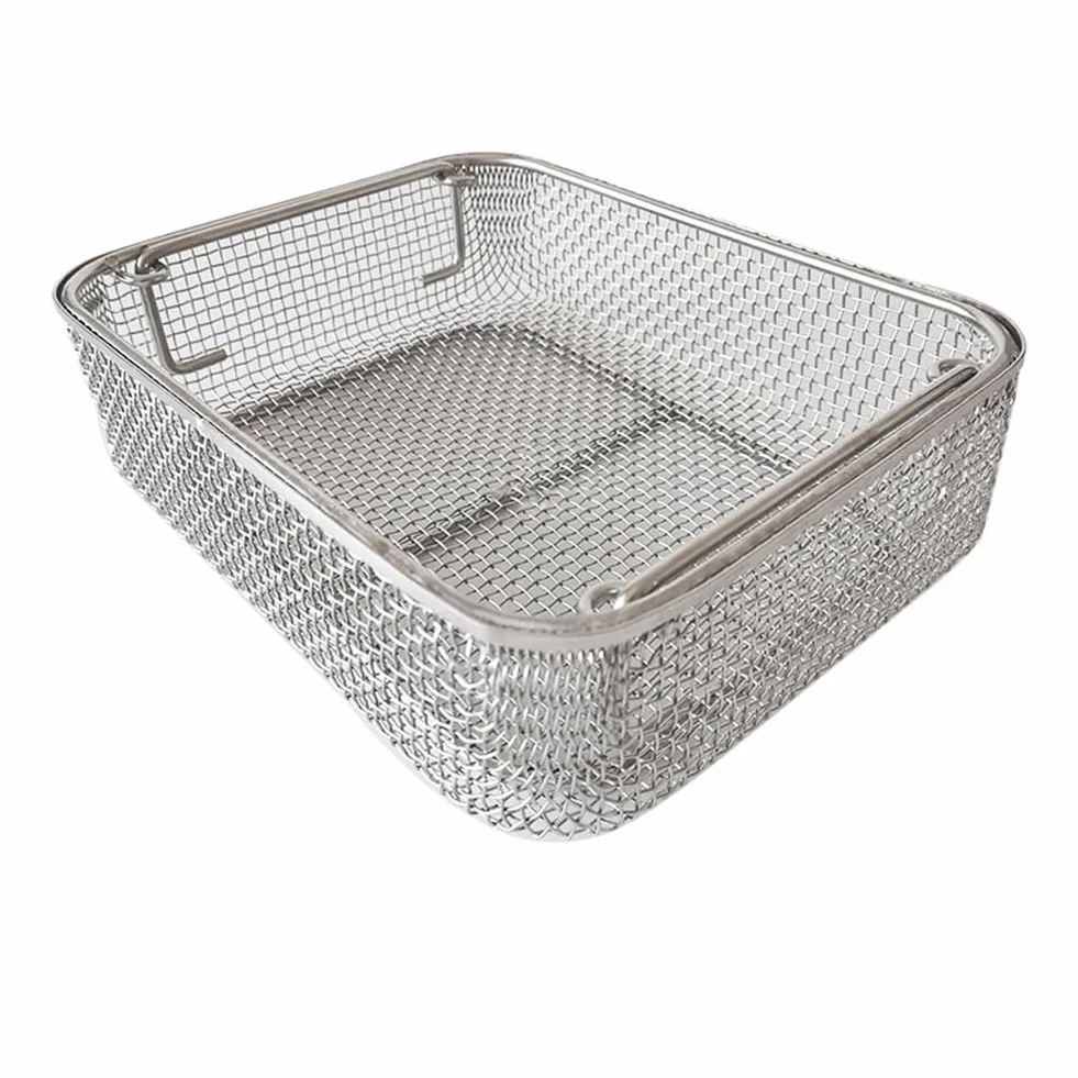 Cesta de Malla de esterilización médica, Bandeja de esterilización de cestas Perforadas de Malla, Instrumento de Acero Inoxidable 304, para Laboratorio hospitalario (Size : 45cm*34cm*7cm)