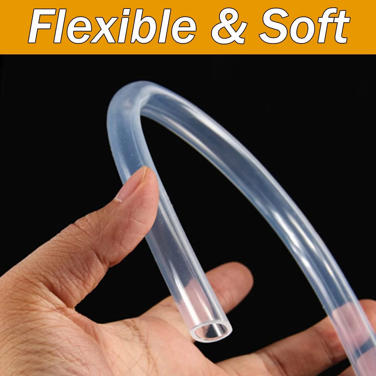 TOP-VIGOR Tubo de silicona transparente 6mm interior 8mm exterior 5m longitud grado alimenticio