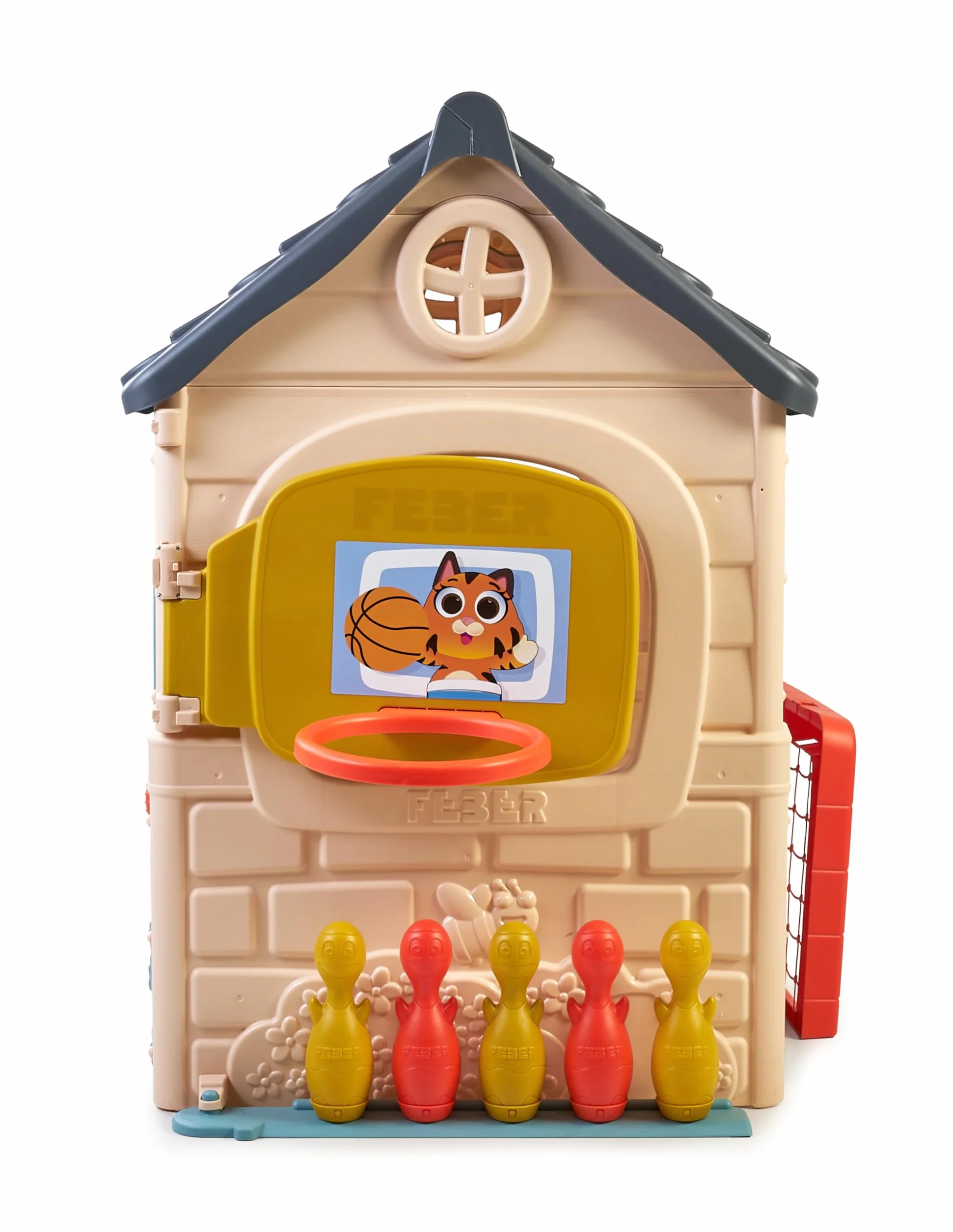 FEBER Casual 6 Activities House Casa con 6 Actividades de Juego Accesorios Incluidos Colores Resistentes a la Luz Solar Montaje Fácil A Partir de 3 años