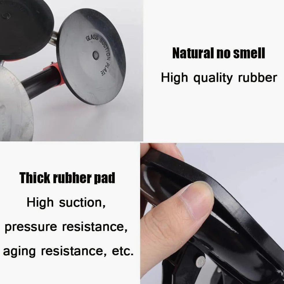 Herramienta de extracción de abolladuras con ventosa resistente, elevador de doble mango de vacío móvil para vidrio curvado, azulejos, espejos y superficies de tracción, diseño de aluminio duradero
