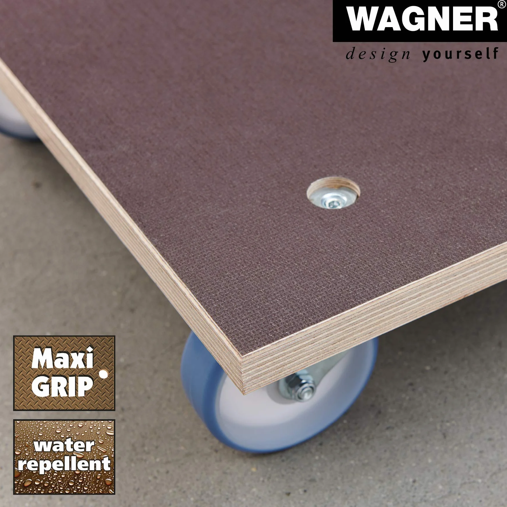 Wagner Plataforma de Carga MM 1145-59 x 49 cm - para Electrodomésticos y Muebles, 500 kg de Capacidad de Carga, Agujero de Agarre, Antideslizante, Certificado FSC® - 20114501