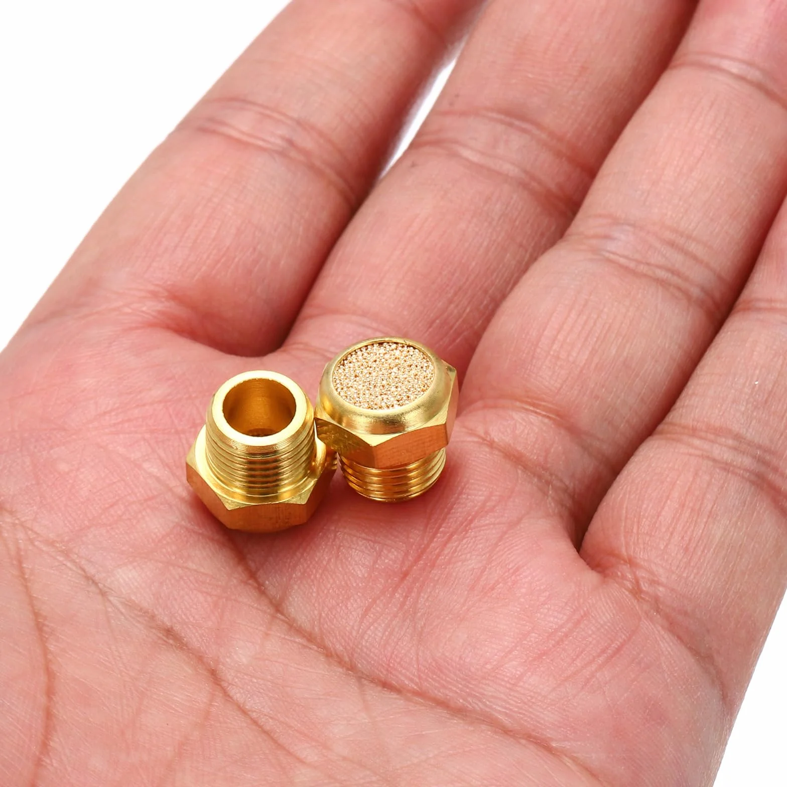 QUARKZMAN 12 Pcs Silenciador Neumático De Escape 1/8" NPT Macho Bronce Sinterizado Accesorios Línea De Aire