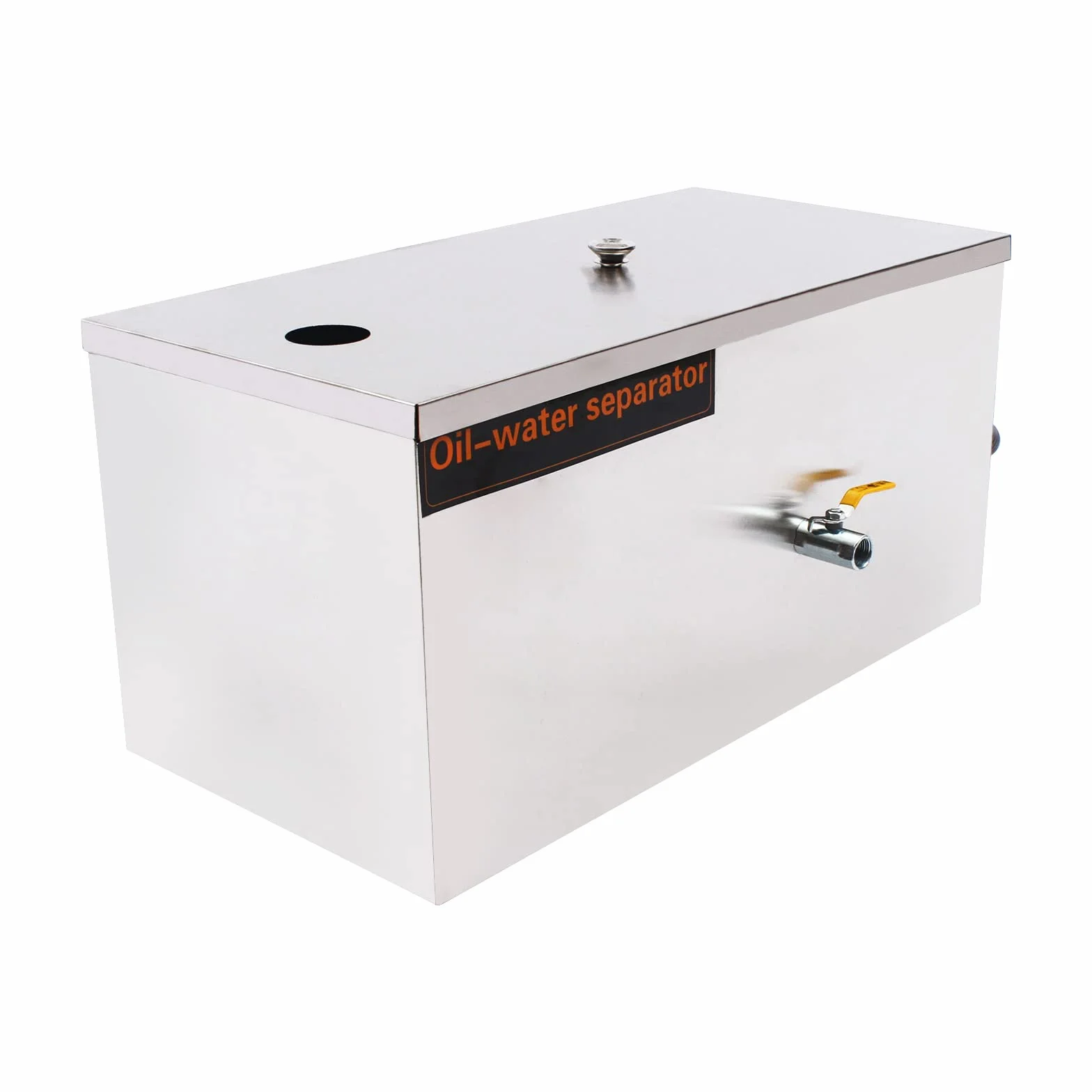 Separador de grasa para aguas residuales, de acero inoxidable, comercial, separador de grasa, filtro de grasa de cocina, con cesta de filtro y válvula de drenaje de aceite, 0,8 m3/h, 60x30x30cm