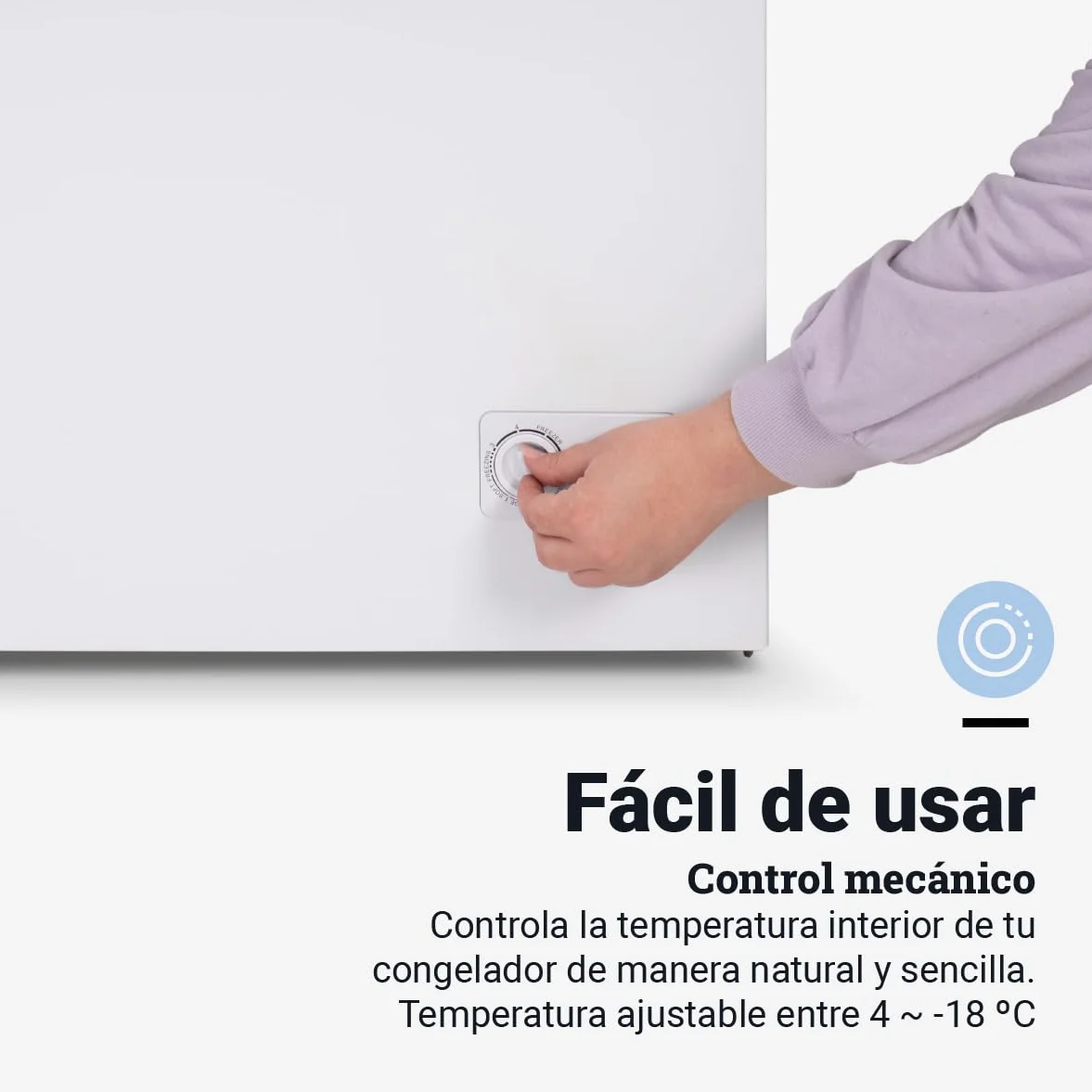 UNIVERSALBLUE Congelador Arcón Blanco 244L 2 en 1 Horizontal E 4* Control Mecánico