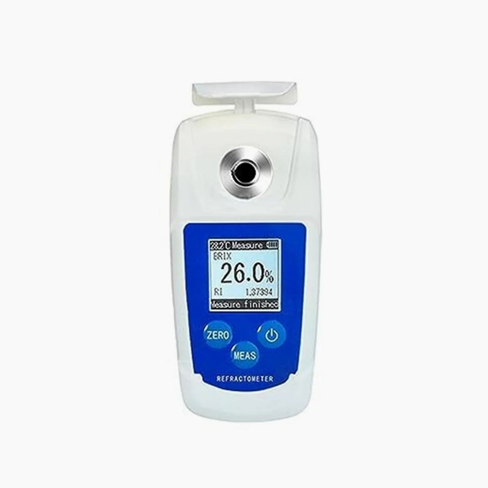 Refractómetro digital for jugos y bebidas, rango de medición 0 55% fácil usar