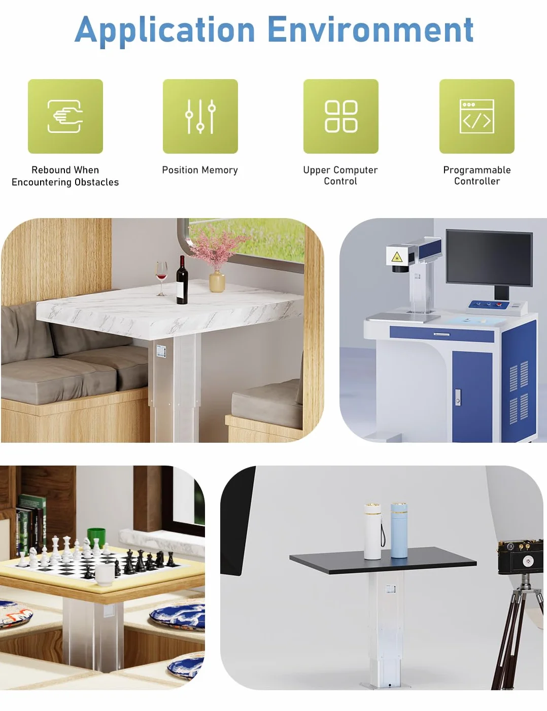 DIHOOL Plataforma de elevación síncrona de 2 piezas de la columna de elevación eléctrica (capacidad de carga 120kg, altura de elevación 375mm)