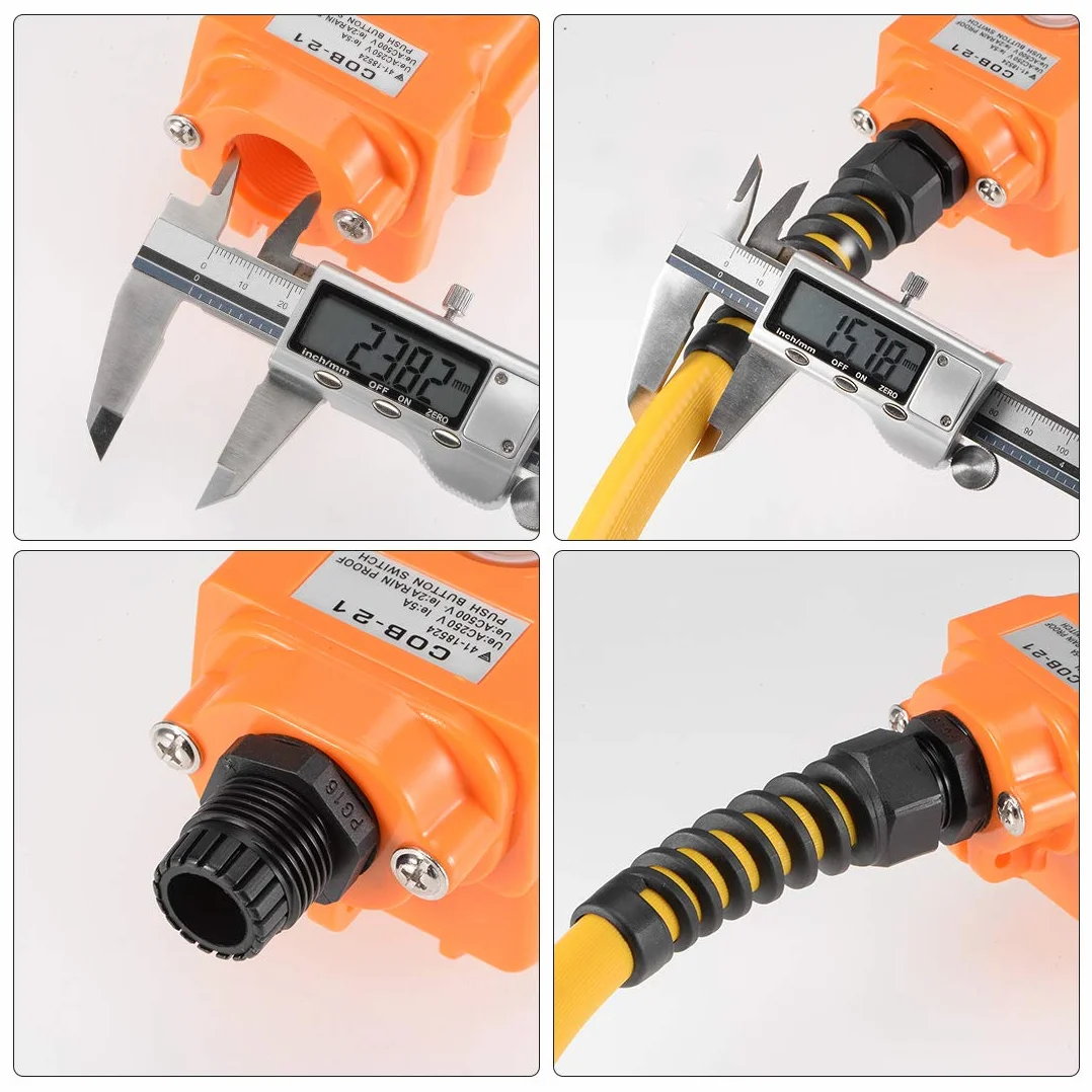 sourcing map Prensa-estopas M16 Junta de nailon Impermeable IP68 para cable 6-10mm 2 unidades