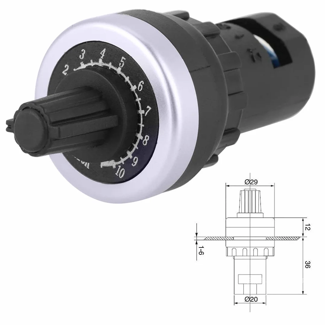 LA42DWQ Regulador giratorio potenciómetro 22 mm 1000 ohmios interruptor velocidad variable