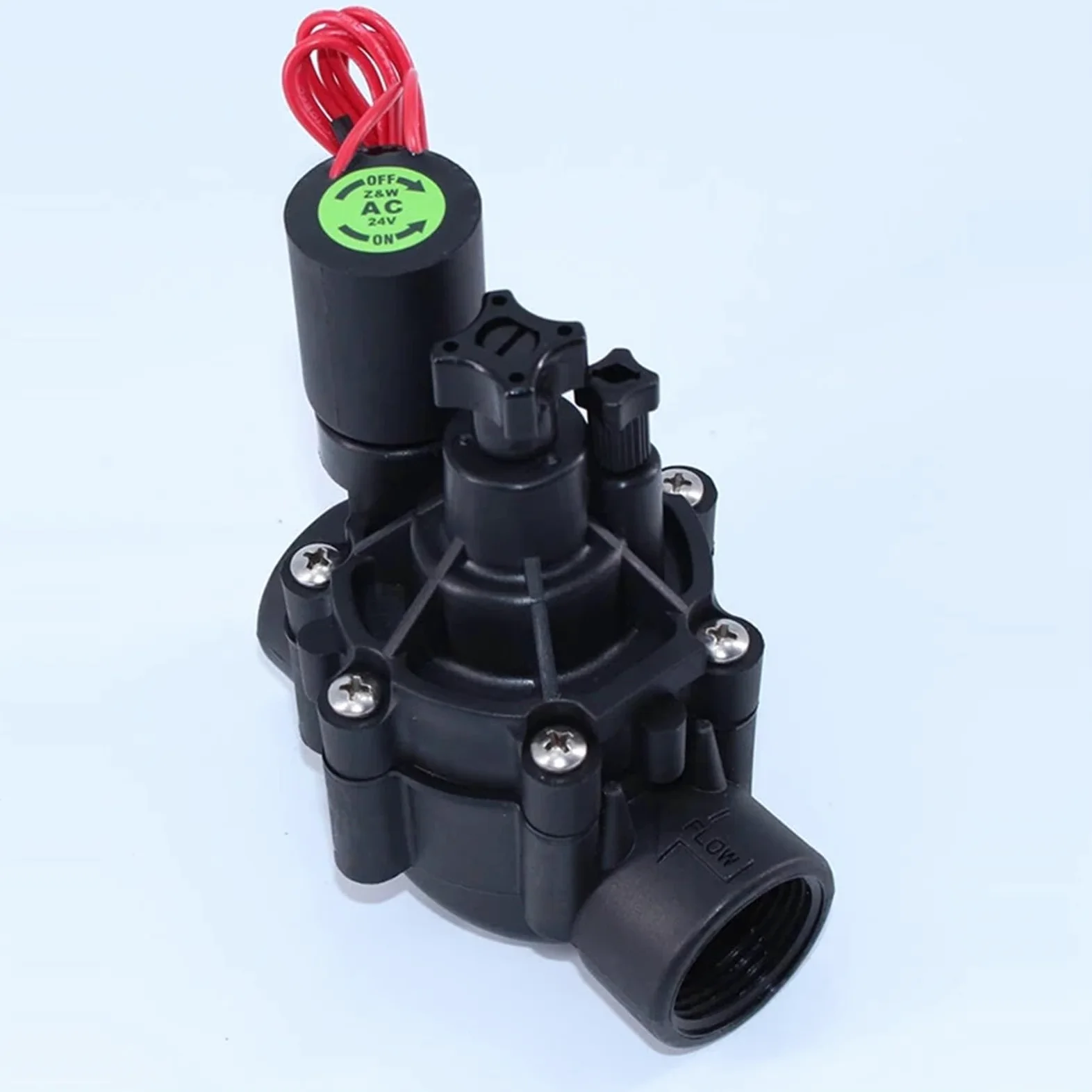 Válvula solenoide de riego de 3/4" y 1" con regulación de caudal, 220 V CA, 24 V CC, 24 V CA CC, con Enclavamiento for riego agrícola | 24VAC-CLOSED,0.75 Inch