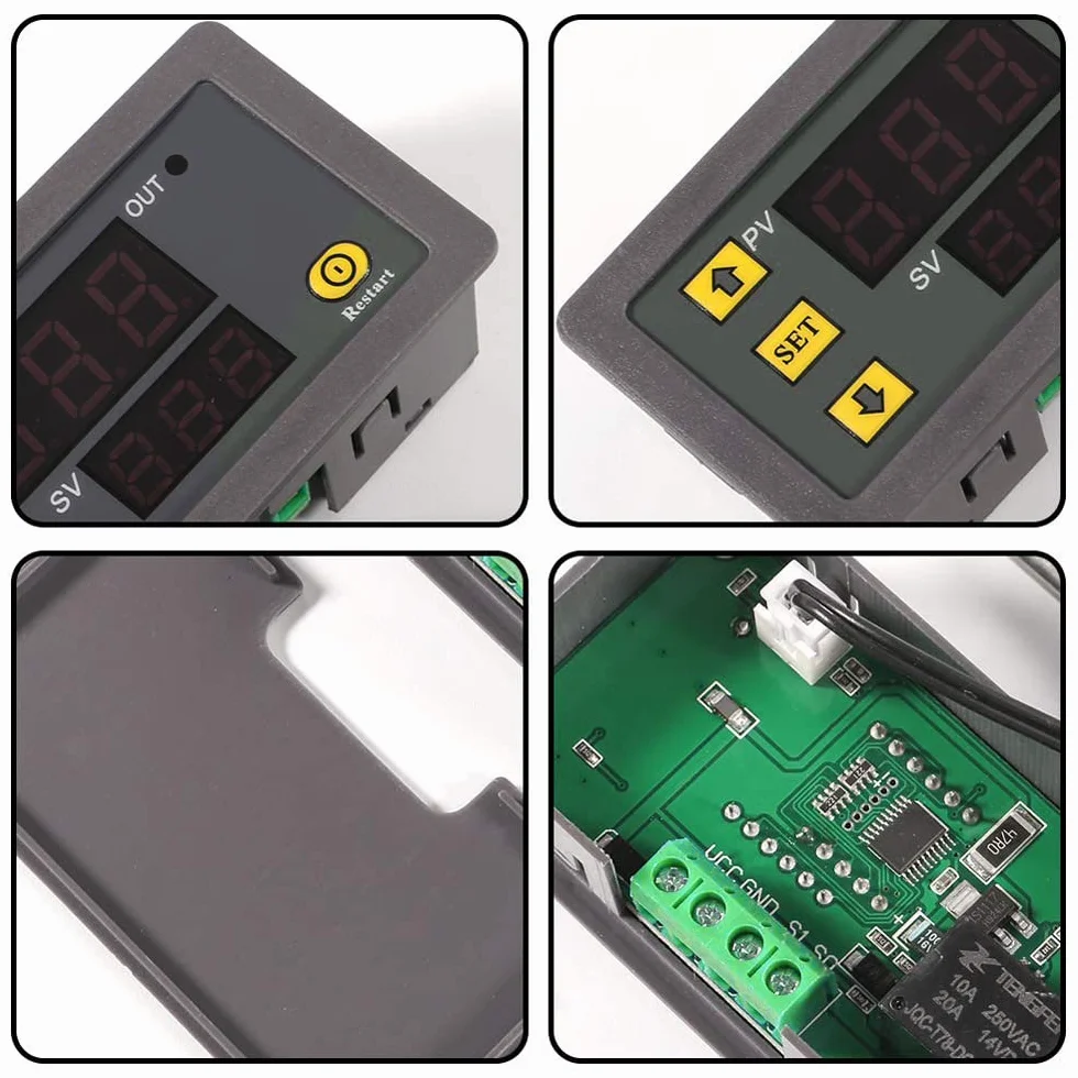 Greluma W3230 Controlador de temperatura digital DC 12V 20A Termostato LED NTC 10K -50 a 110 °C