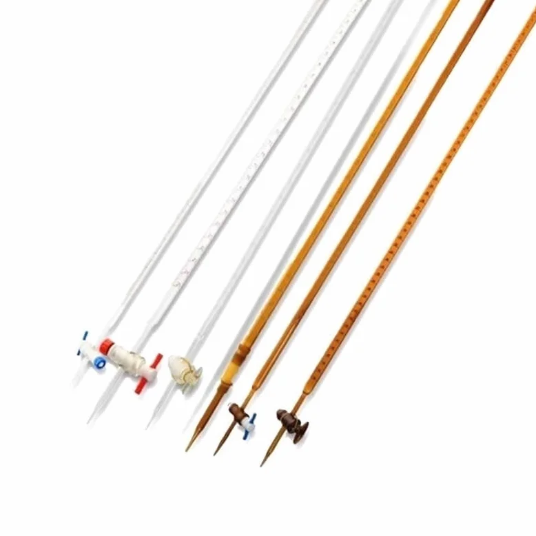 Bureta de Vidrio Borosilicato Clase A - Graduada 10ml 25ml 50ml para Titulación de Precisión, Llave de PTFE(Brown acid 50ml)