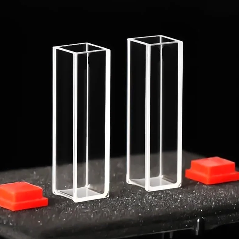 Celda de cubeta de vidrio de 3,5 ml con tecnología de sinterización de frita: longitud de paso de 10 mm, vidrio óptico, resistencia a altas temperaturas(Glue bonding)