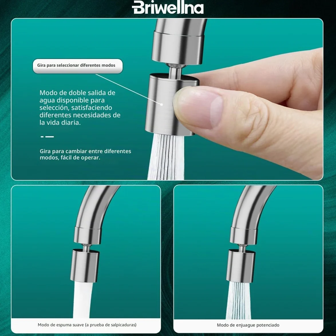 Grifo eléctrico con calentador de agua (220 V, rotación de 360° y pantalla digital, grifo de agua caliente con boquilla universal (plata)