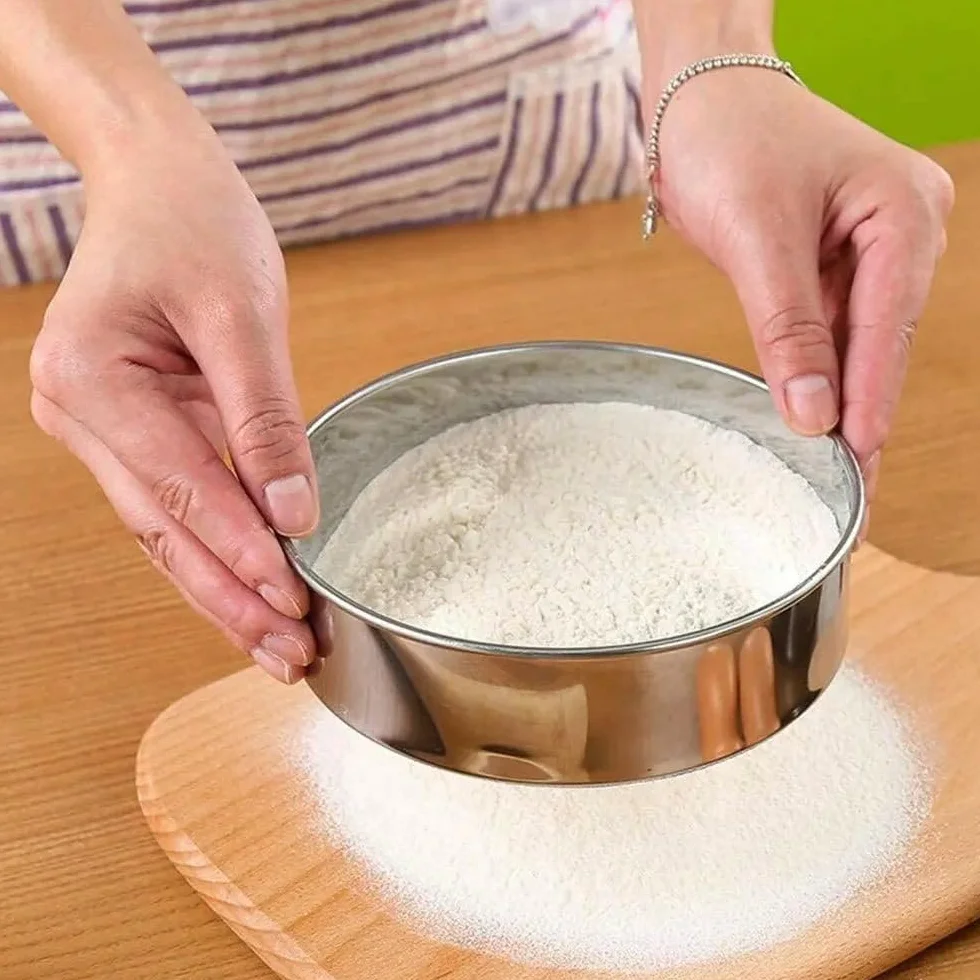 Tamiz de malla SUS redondo 304 de 25 cm-tamiz de harina Premium for cocinar, uso en laboratorio y colar líquidos, 1 unidad(100)