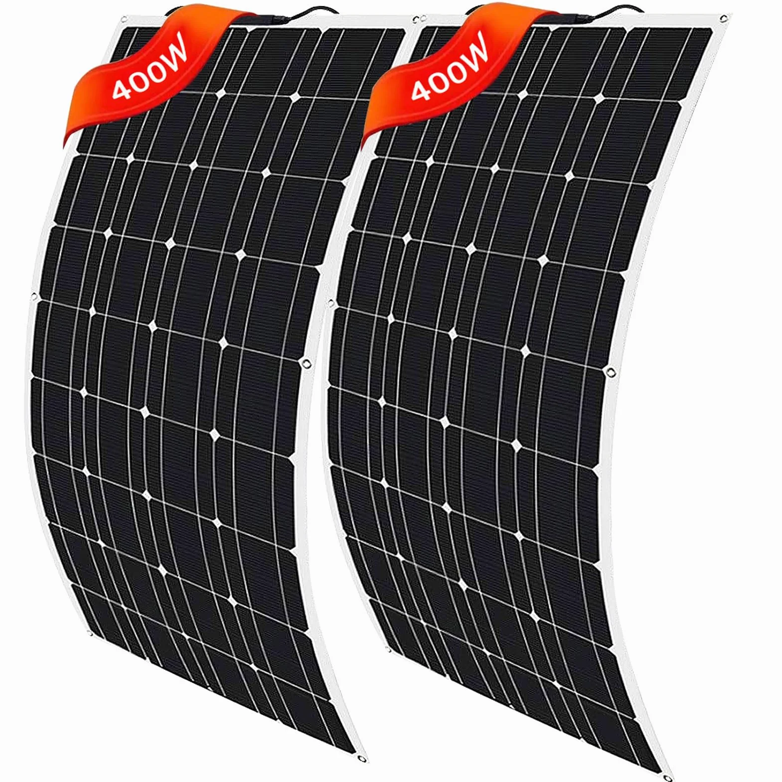 Cargador de Salida de la Red de Paneles Solares Flexibles Monocristalinos Flexibles de 800W 2 * 400W 24V / 12V, con Controlador Solar 40A, Adecuado para la Superficie de Lasgonetas de Cabina Rv