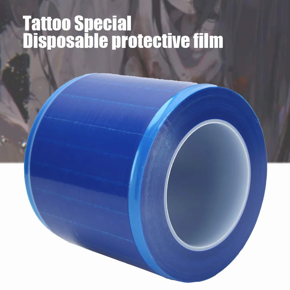 Película de barrera para tatuajes autoadhesiva azul transparente impermeable 1200 hojas