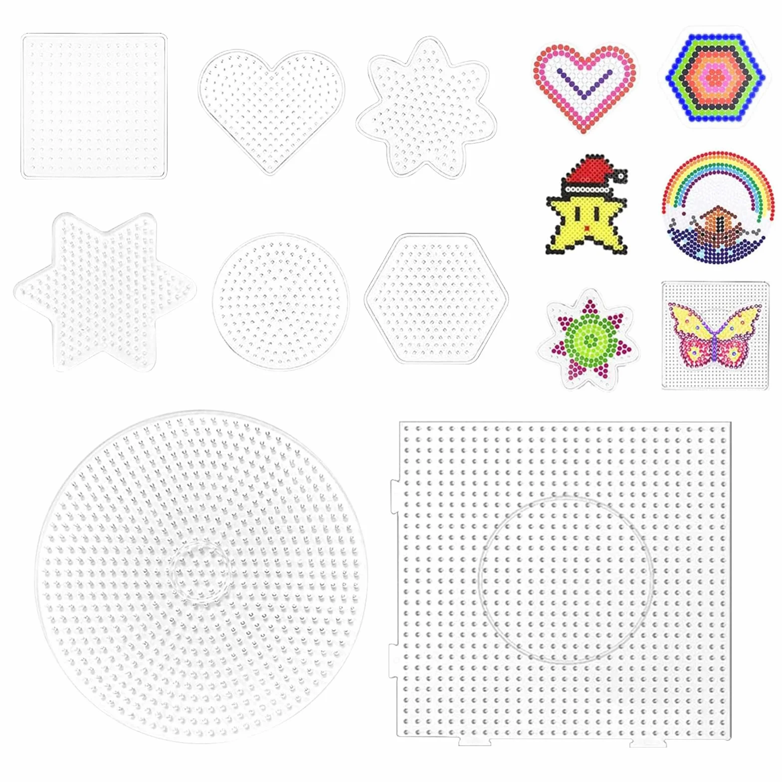 Set de 8 Cuentas para Planchar, Plantillas Transparentes de 5 mm, Placa Cuadrada para Hama Beads