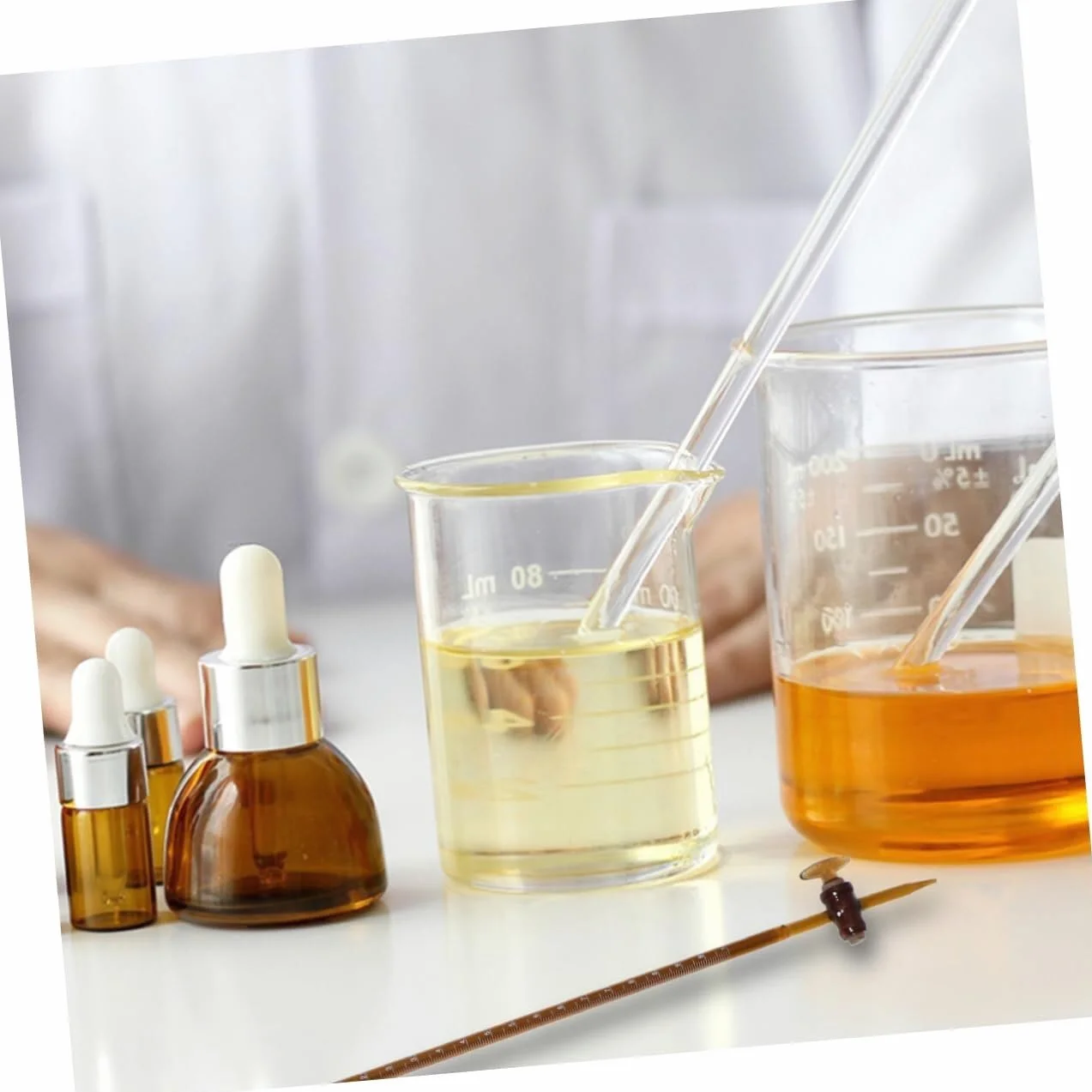 Bureta de Vidrio Borosilicato - Herramienta de Titulación de Laboratorio, Fácil de Usar & Duradera(Transparent,5pcs,25ml)