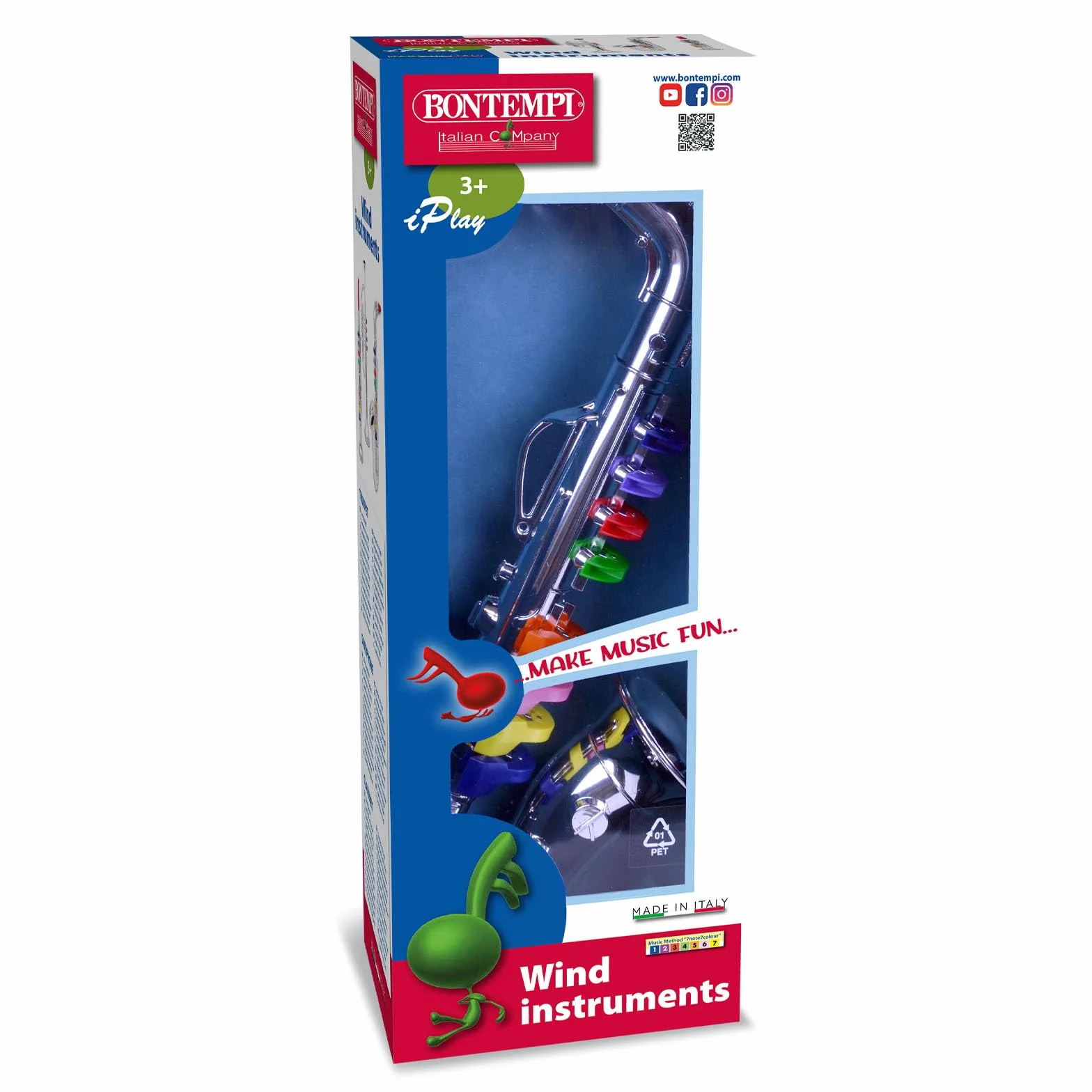 Bontempi ChromaticGrandSax Saxofón Cromado Grande 8 Notas Jazz