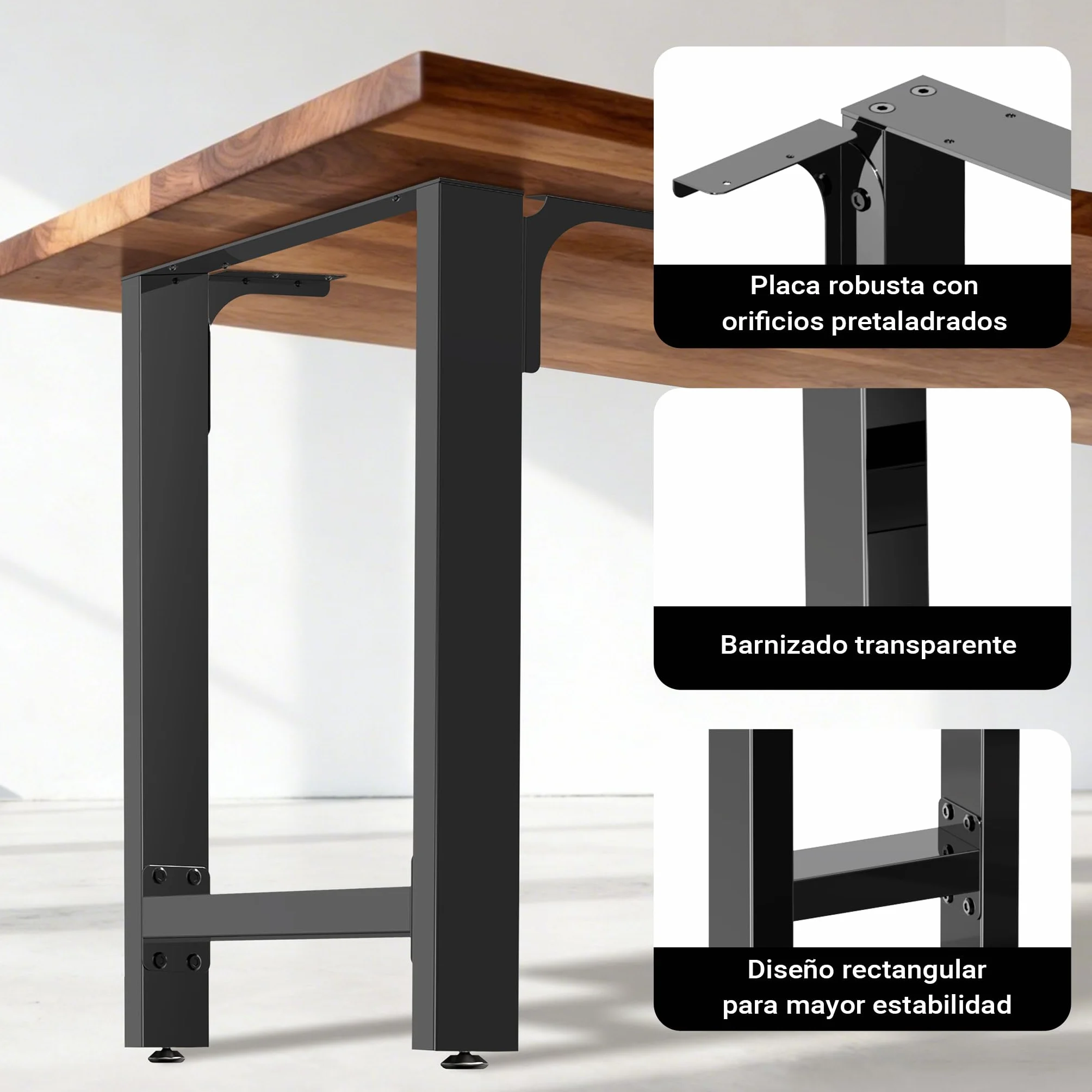 WilTec Bastidores para Mesa 60x72 cm Acero Lacado Claro Caballetes para Tablero Patas mesita Bricolaje
