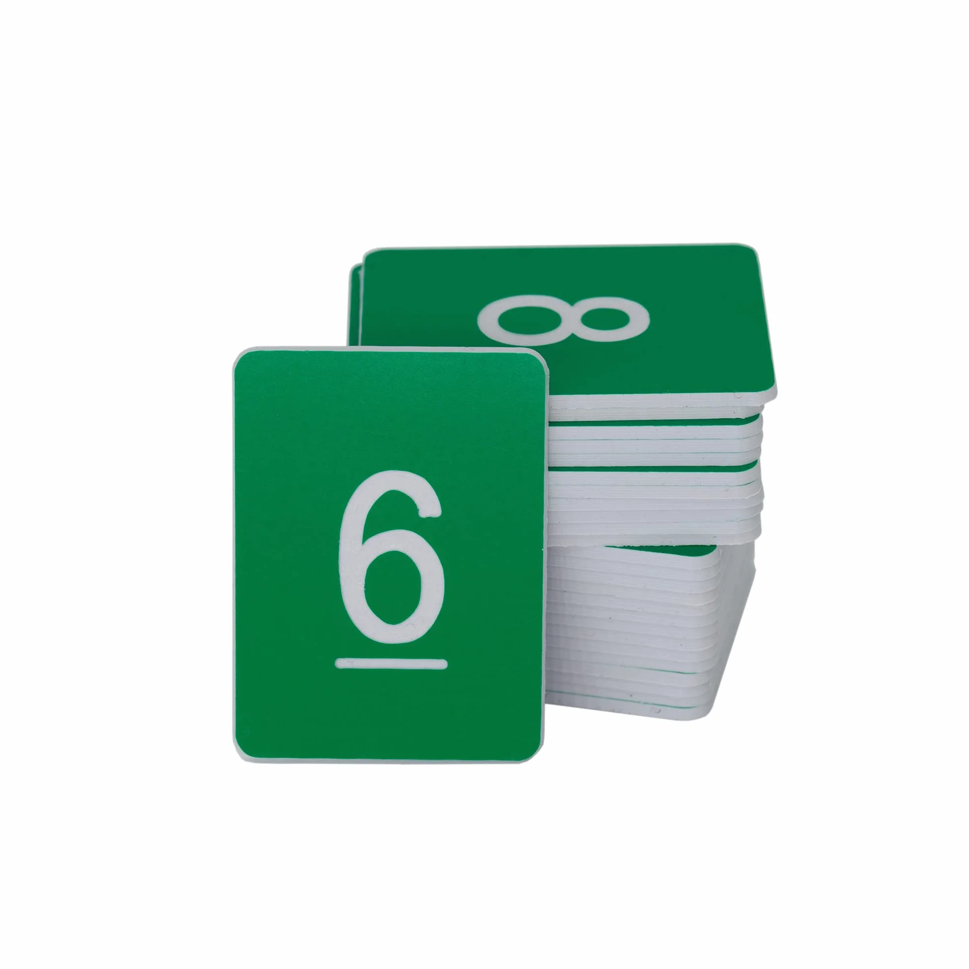 Etiquetas de plástico numeradas rectángulo 0-50 verde