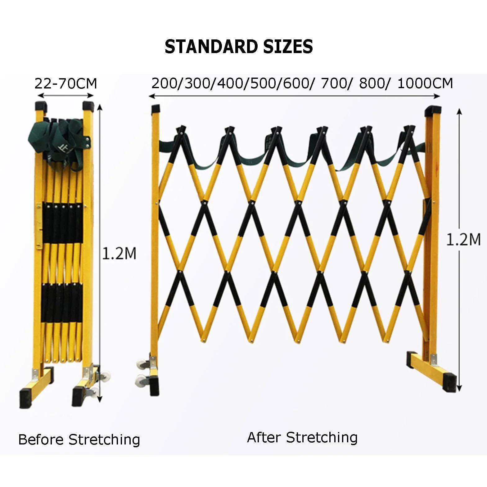 Valla De Tráfico, Barrera De Seguridad De Puerta Extensible, Valla De Barricada De Metal De Tráfico Retráctil Entrada Fácil De Mover For Zonas De Trabajo, Garajes, Muelle De Carga ( Size : 600cm )