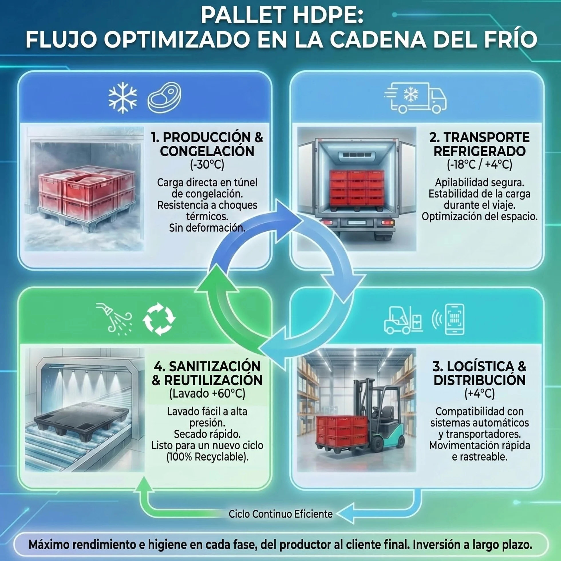 IMJ-Global - Palet de Plastico HDPE, Palets de Plastico 120x80cm con 9 Pies de Base, con Certificación para Uso Alimentario y una Capacidad de Carga Máxima de 2500 kg (10 Palets)