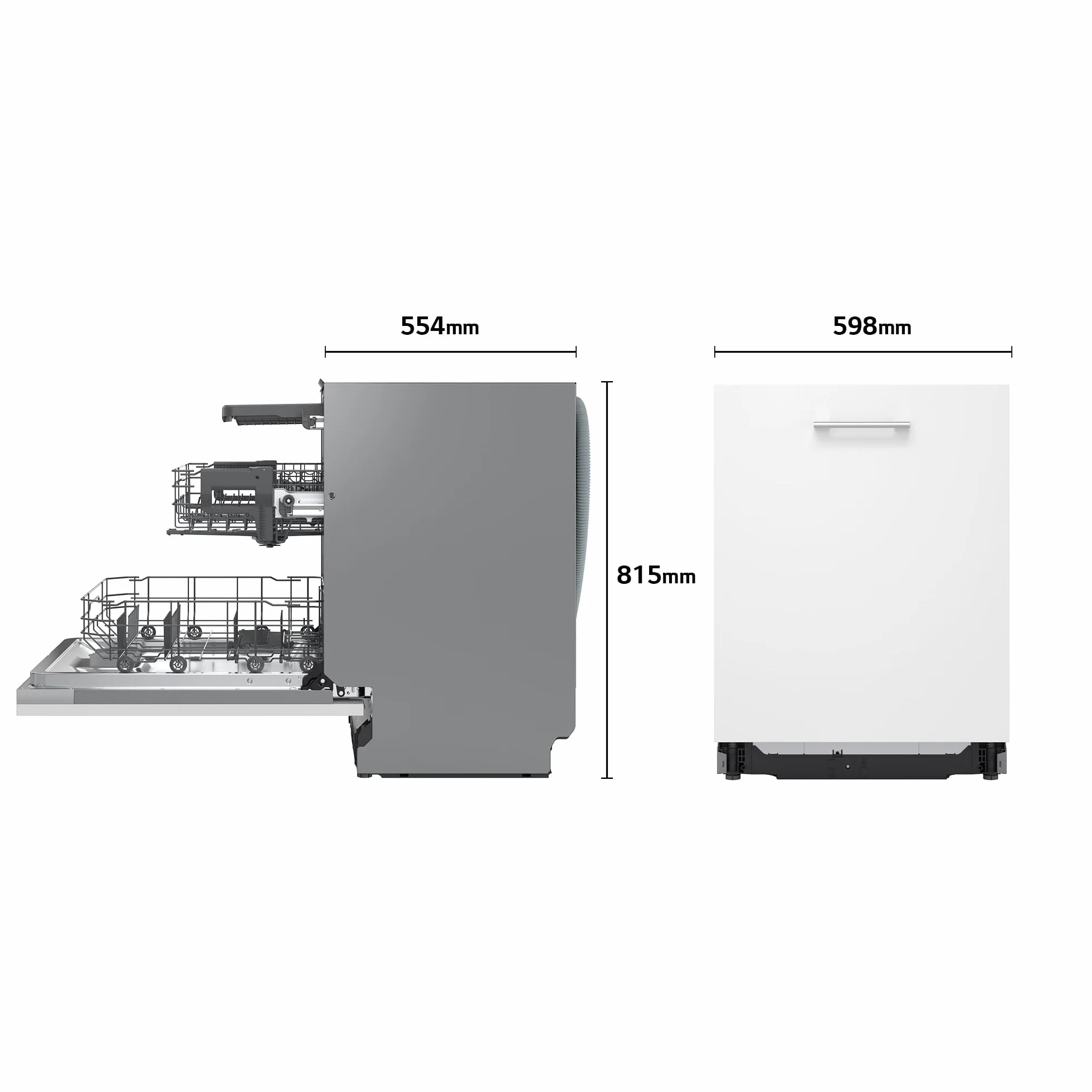 LG DB375TXS Lavavajillas Integrable QuadWash Steam EasyRack TrueSteam Wi-Fi ThinQ Acero Inoxidable 14 Cubiertos